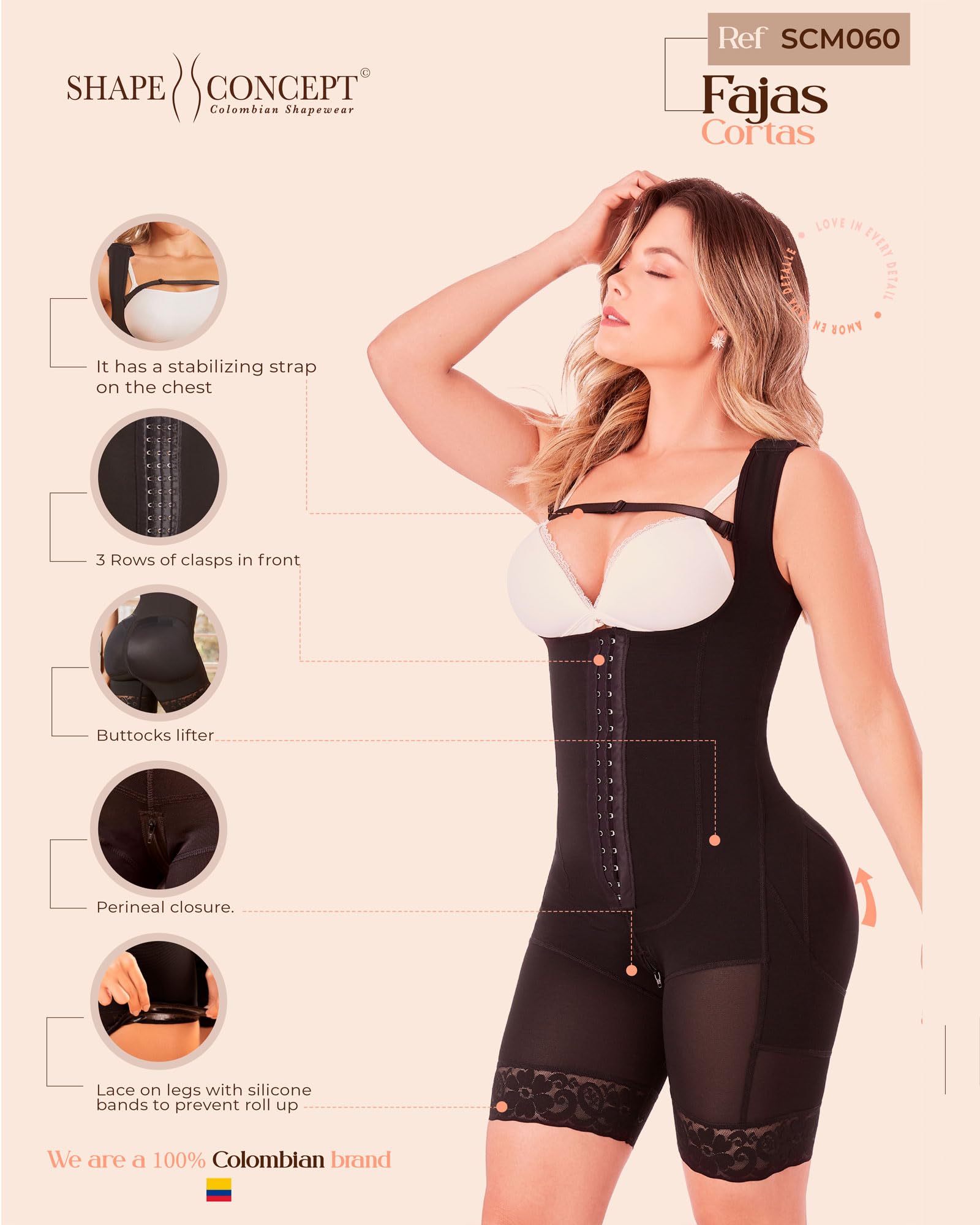 Shape Concept 060 068 087 Colombian Shapewear - Post-Surgery Compression Garment for Tummy Tuck, Waist Trainer & Body Shaper | Perfect for Postpartum Recovery, Weight Loss & Special Occasions