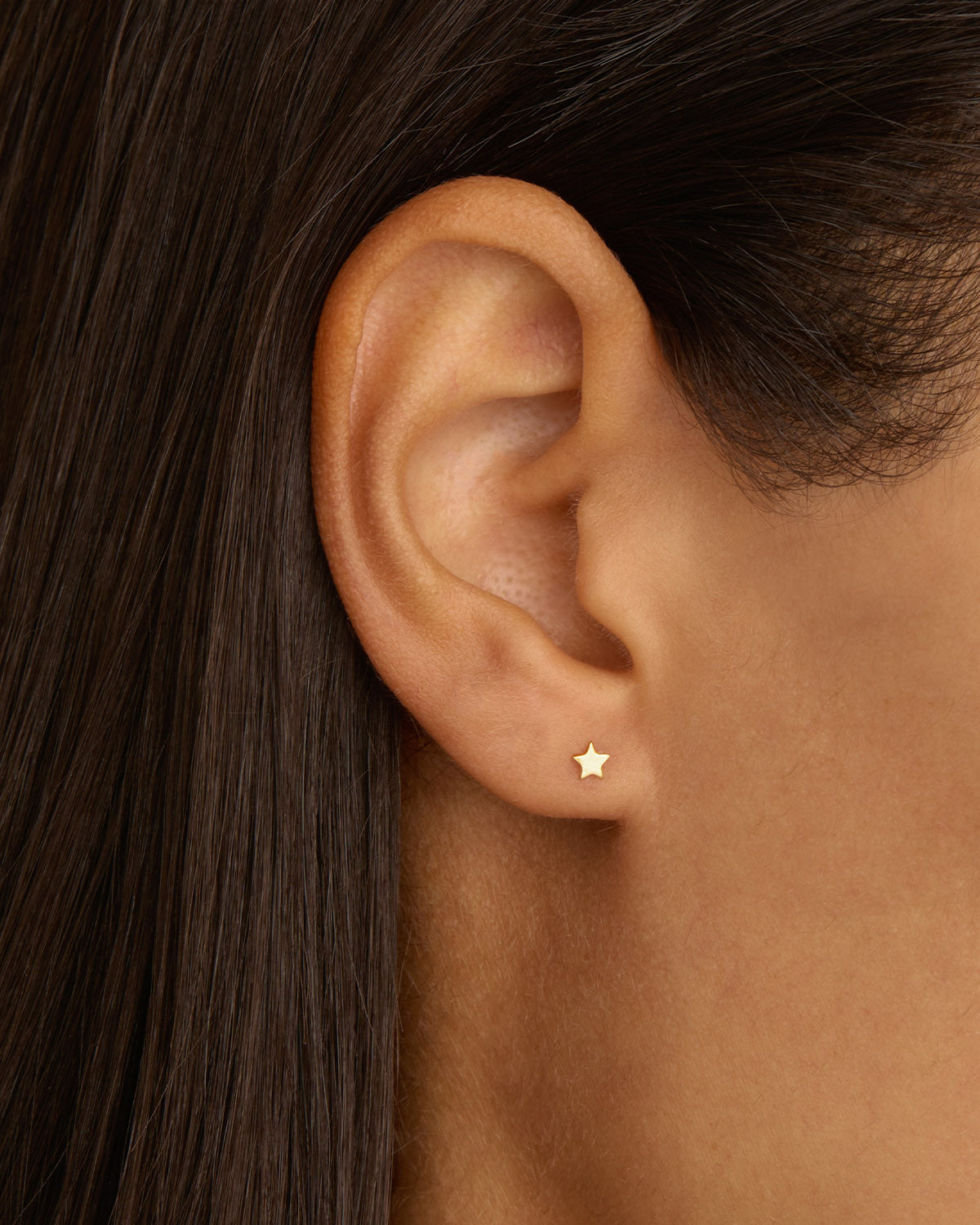 14K Solid Gold Stellar Cartilage Flatback Earrings for Women - Minimalist Cartilage Piercing Jewelry - Perfect for Helix, Tragus, and Conch Piercings - Hypoallergenic & Tarnish-Free