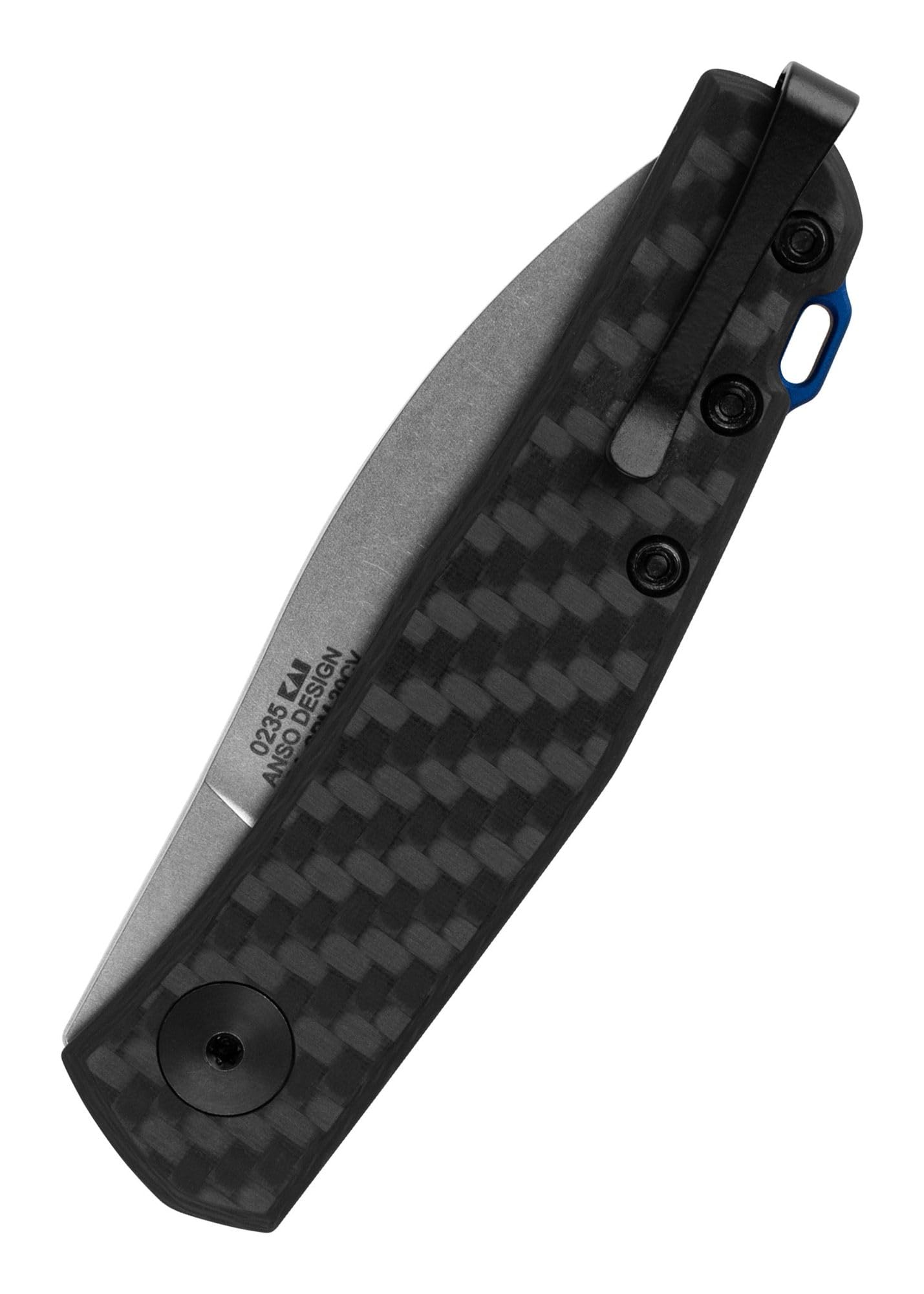 Zero Tolerance 0235 Folding Knife - Jens Anso Design with Carbon Fiber Handle & CPM 20CV Spear Point Blade | 2.6