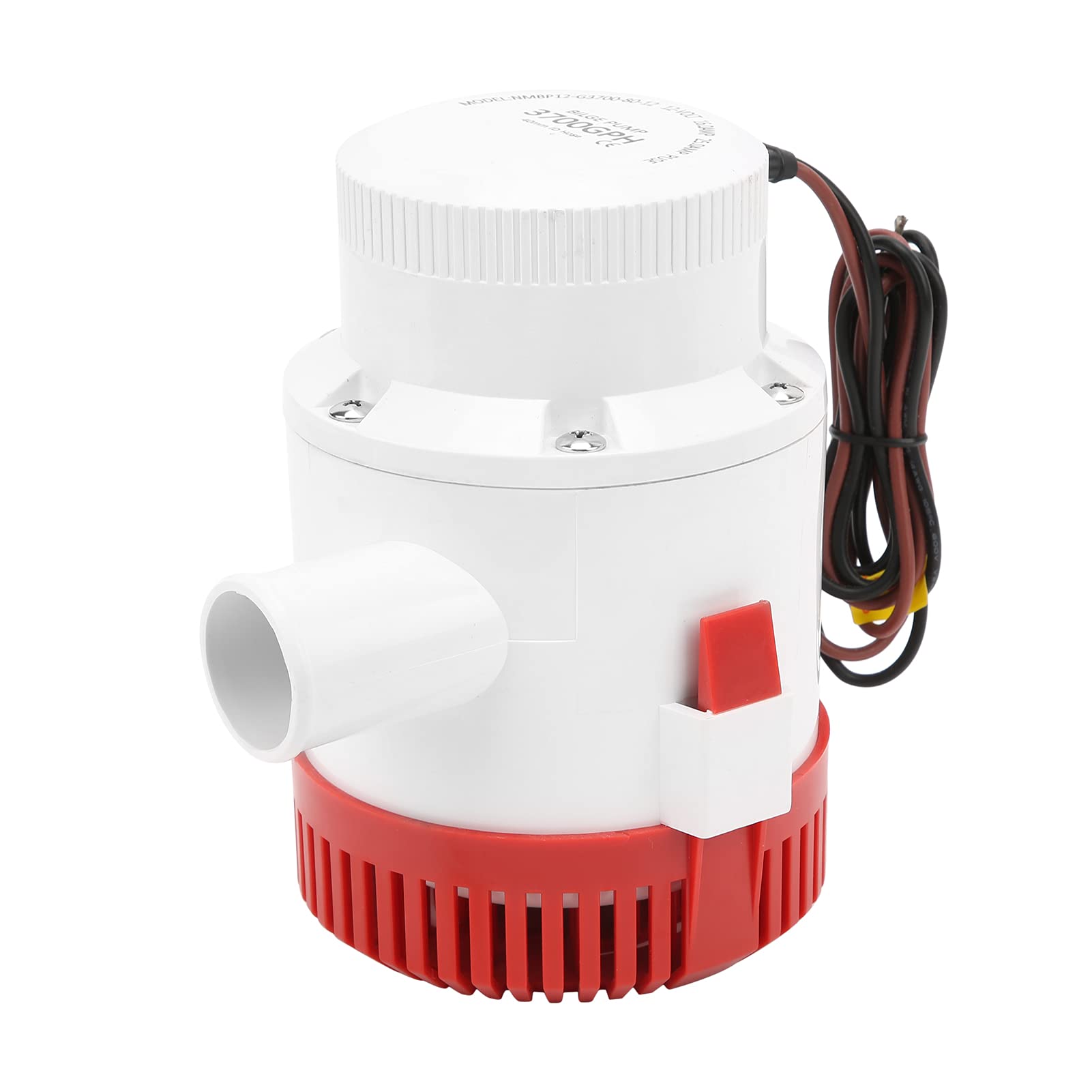 Acouto Blige 12V 3700GPH Electric Water Pump with 1-1/2in Outlet & Semi-Open Impeller - High Performance Boat Bilge Pump for Yachts, Marine, and Flood Control - Perfect for Emergency Water Removal and Bilge Management