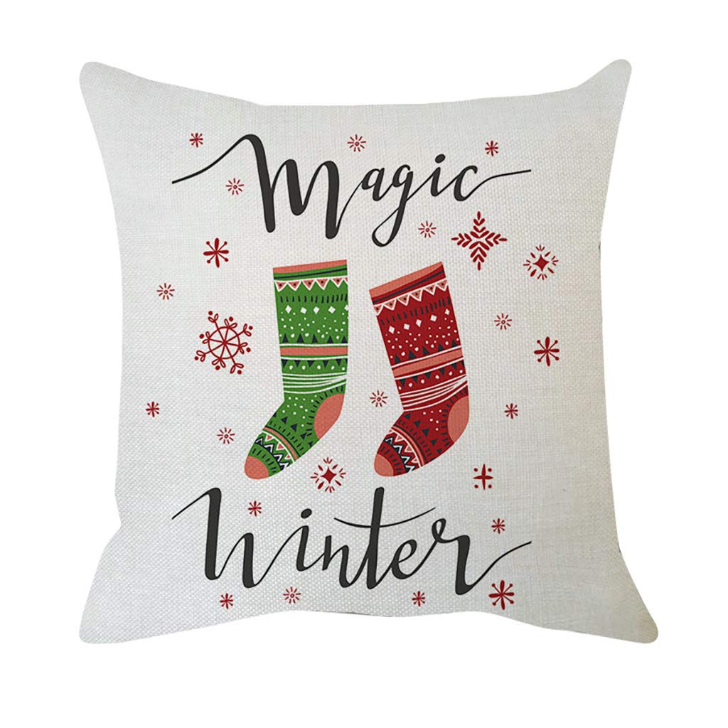 ZQP Soft Square Christmas Snowflake Decorative Throw Pillow Covers 18x18 - Cotton Embroidery Cushion Covers for Sofa, Bed & Chair - Festive Holiday Home Decor for Living Room, Bedroom & Christmas Party