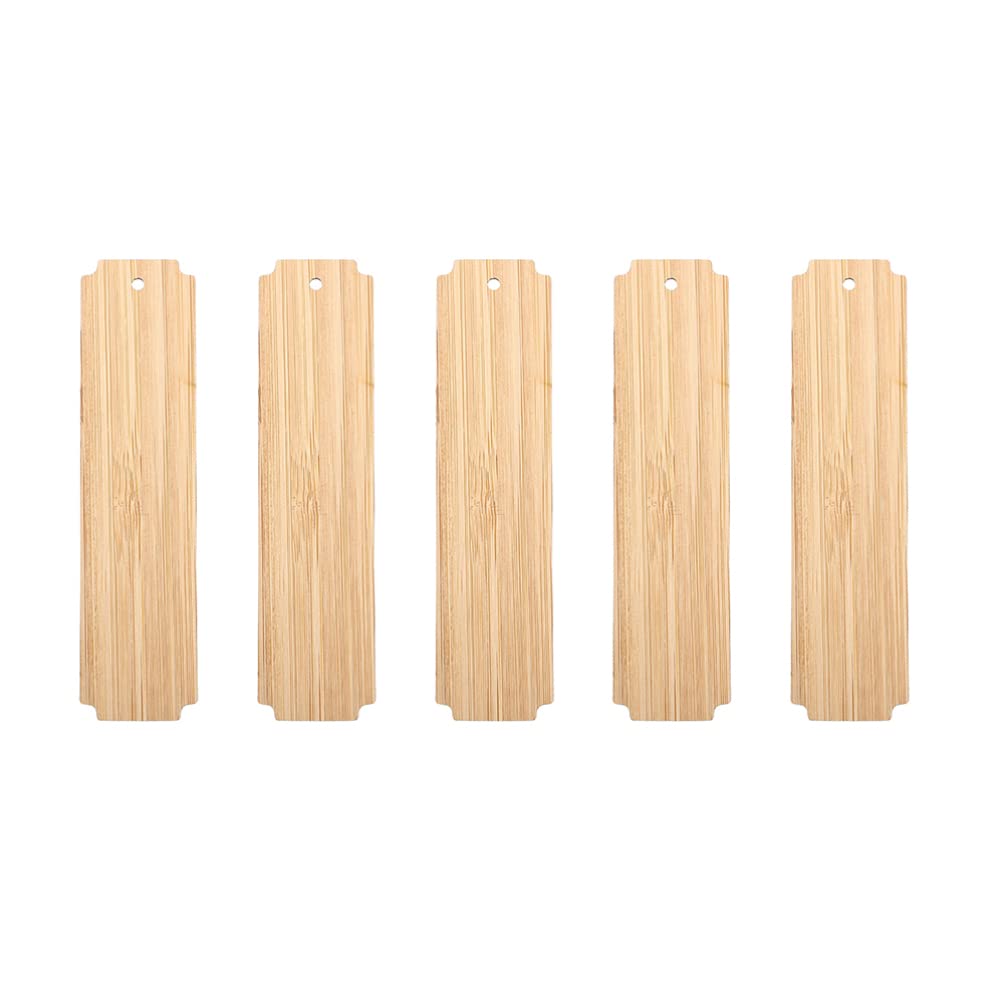 20pcs DIY Unfinished Wooden Bookmarks with Holes - Natural Wood Blank Bookmark Gift Tags for Crafting, Scrapbooking & Journaling - Perfect for Handmade Gifts, Party Favors and Reading Accessories