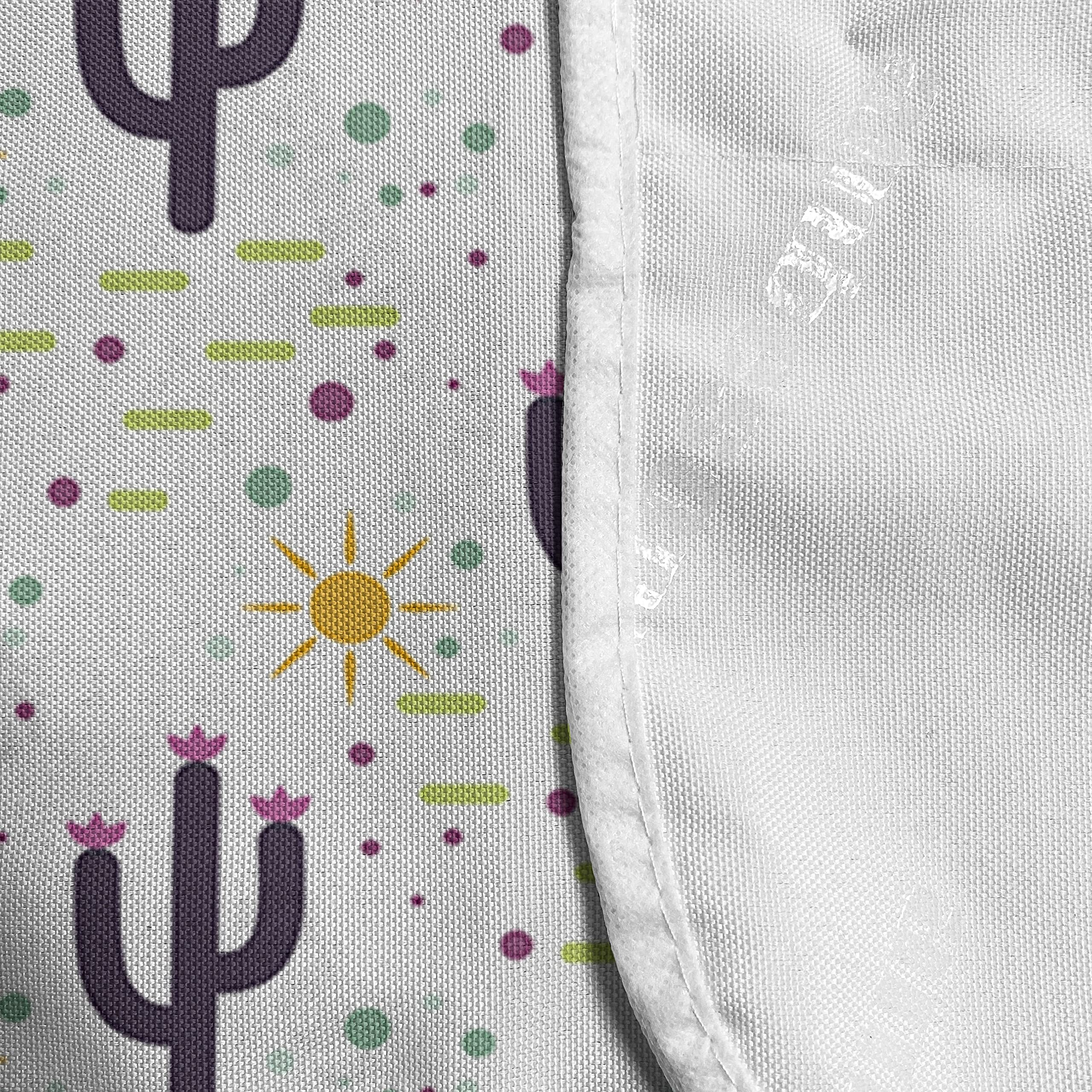 Ambesonne Microwave Oven Cover - Cactus Silhouette Design with Stripes & Sun Motifs, Waterproof Kitchen Organizer with Pockets, 36