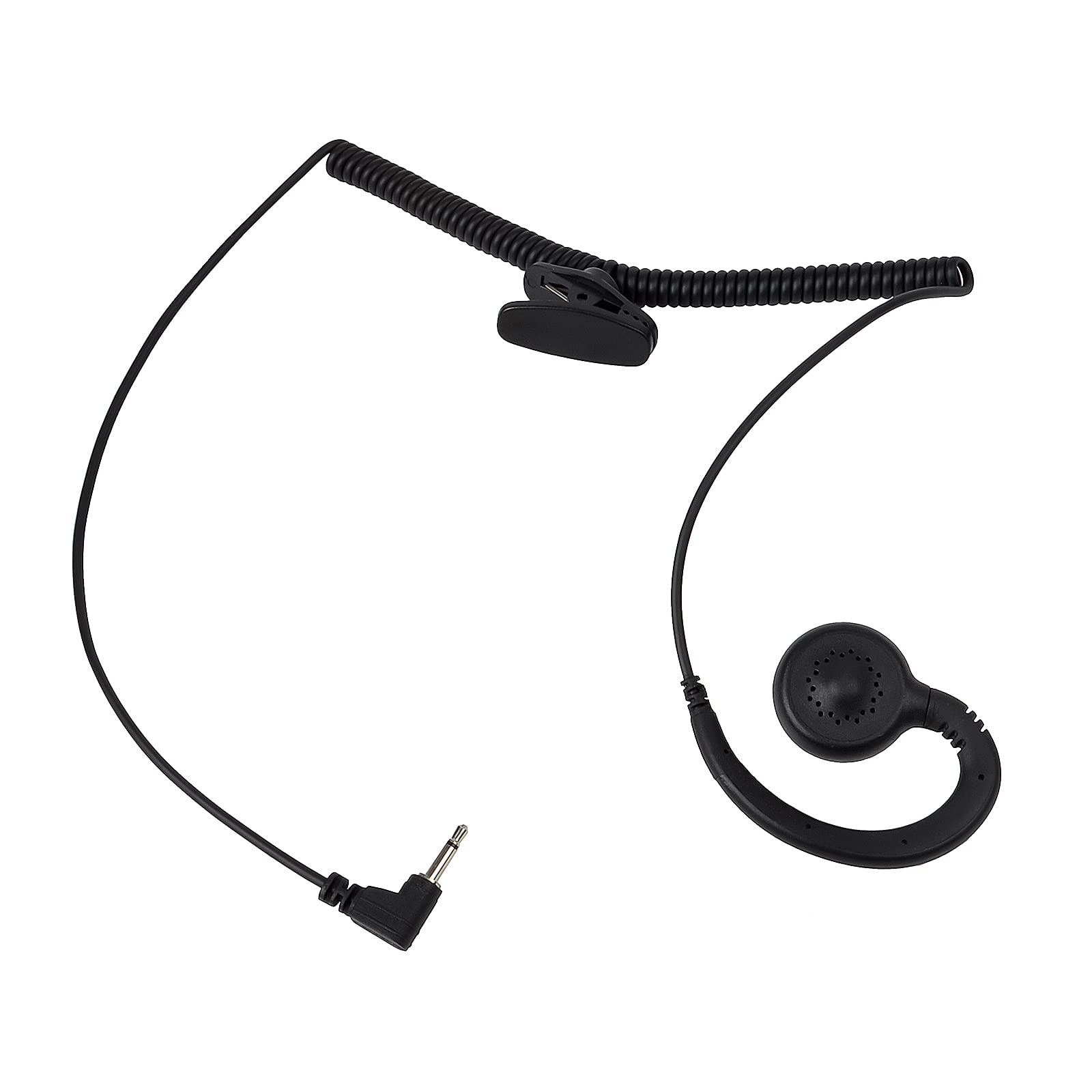 HYS 2.5mm Tactical Earpiece with Soft Rubber C-Shaped Earhook - Clear Audio Surveillance Headset for Law Enforcement, Security & Radio Communication (Compatible with Transceivers & Shoulder Speaker Mics) - Perfect for Covert Operations, Event Security & Professional Use