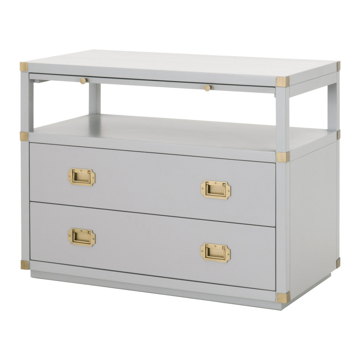 Elegant Gray and Gold Storage Cabinet 35x18x27 Inches - Perfect for Living Room, Bedroom, or Office Organization