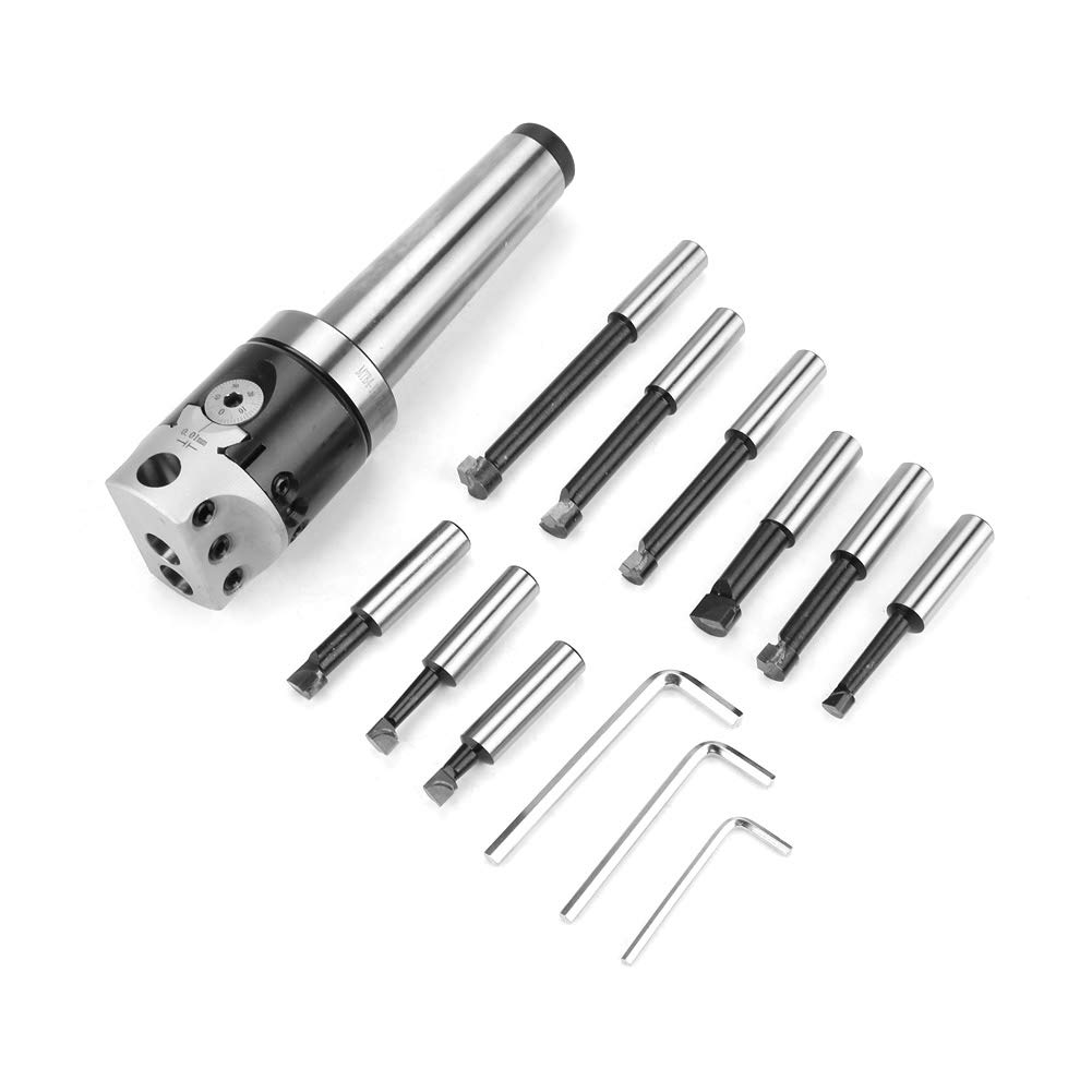 **MT4-M16 Arbor CNC Lathe Boring Head Set with 50mm Boring Head, 9pcs Boring Bars & 3pcs Wrenches – Perfect for Precision Machining & Metalworking**