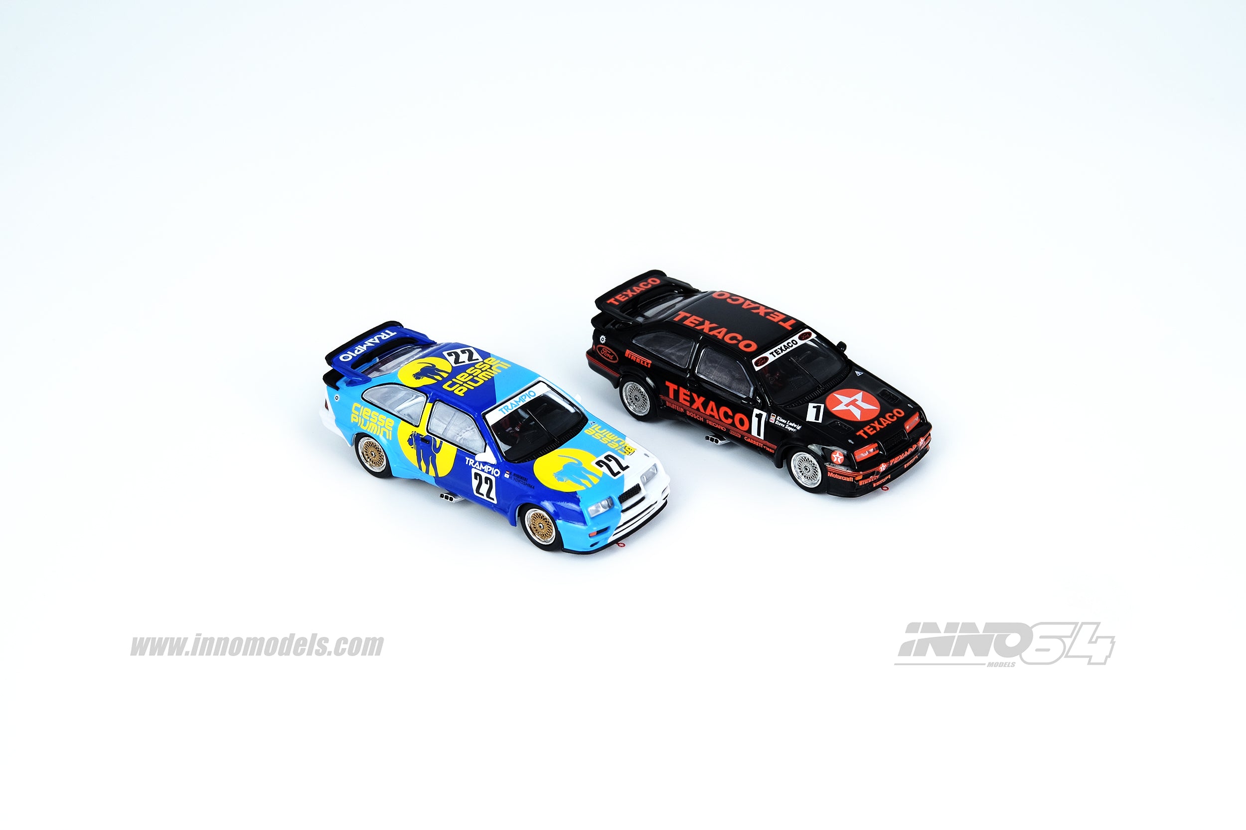 INNO Models 1:64 Scale Ford Sierra RS500 Cosworth #22 PIUMNI TRAMPIO JTC 1988 Winner Diecast Car - K. Niedzwiedz & H. Yokoshima - Collectible Racing Model for Display, Gifts, and Car Enthusiasts