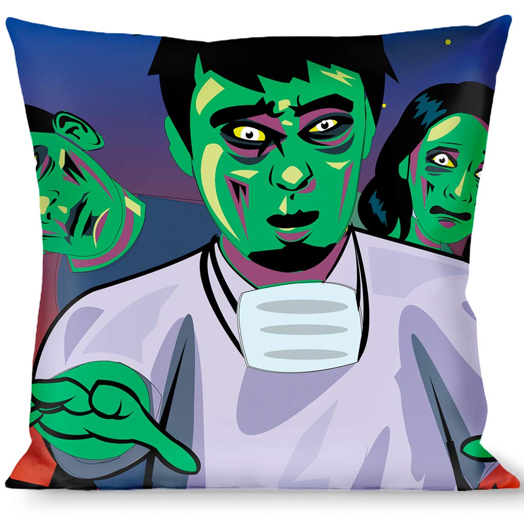 Walking Zombies Throw Pillow Cover - Soft Decorative Cushion for Halloween, Horror Movie Nights & Geek Home Decor
