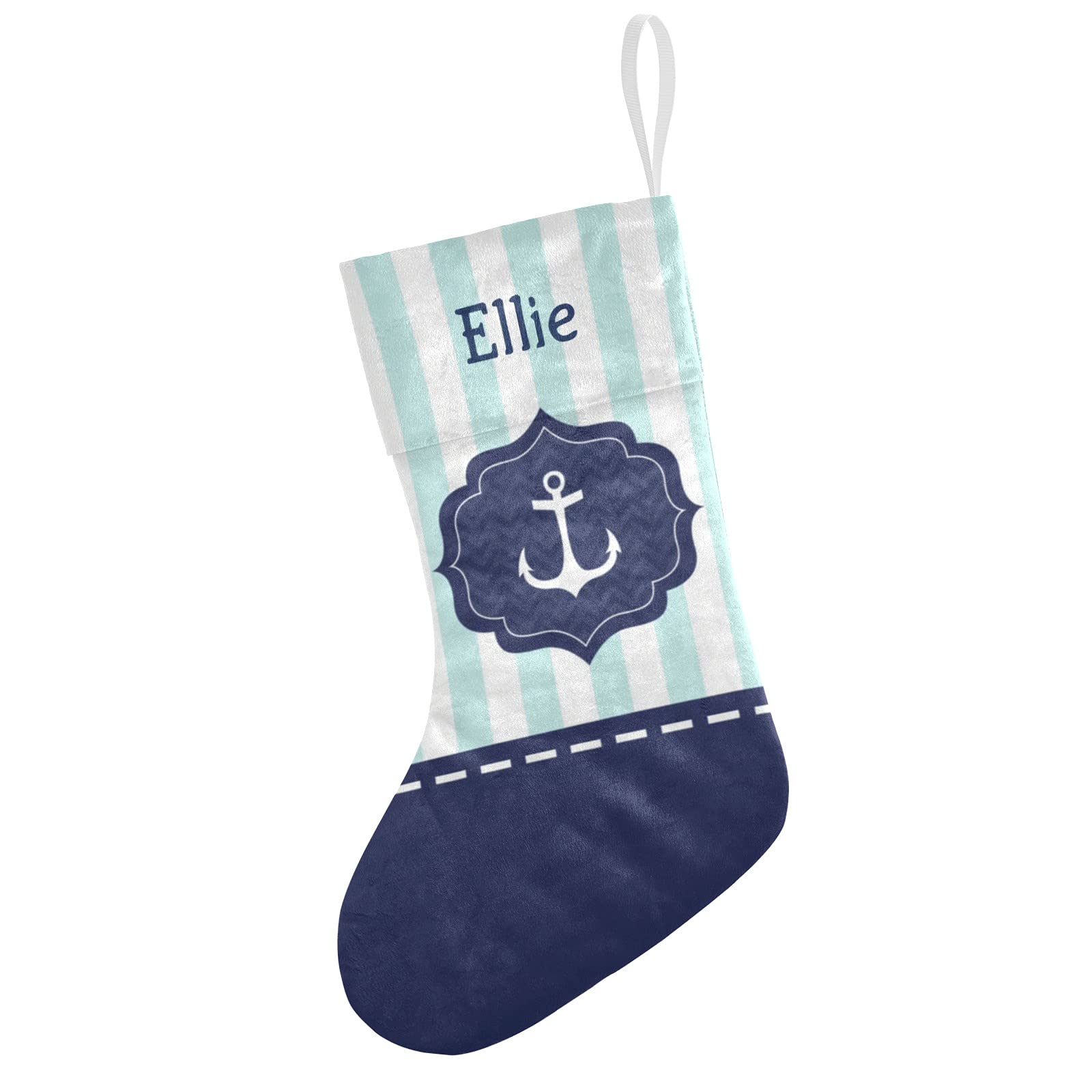 Personalized Nautical Anchor Christmas Stockings - Custom Name Embroidery for Adults, Kids, Babies & Pets | Large Family Holiday Stockings for Boys & Girls | Perfect Christmas Decor & Gift for Fireplace, Mantel & Holiday Celebrations