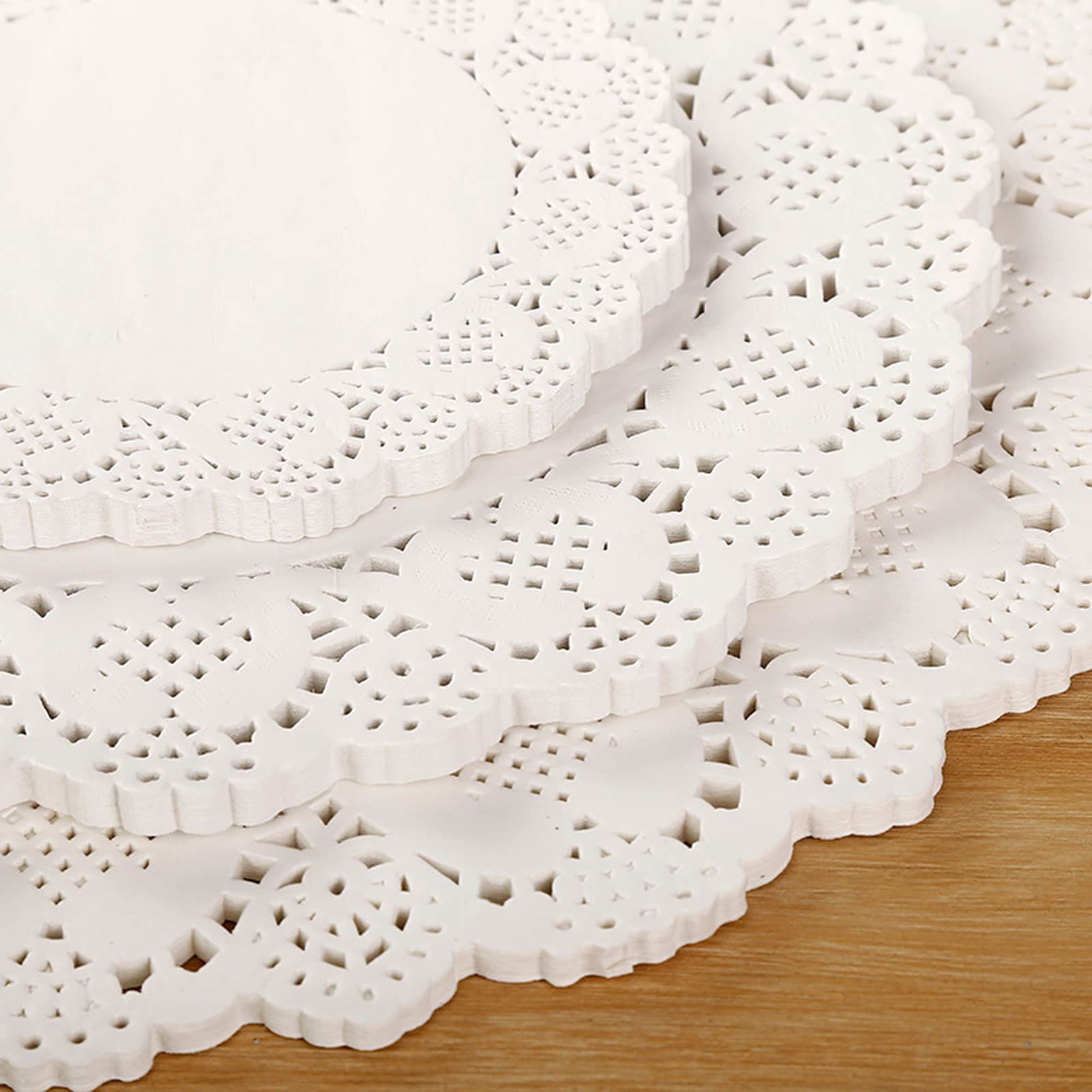 5 Inch Round White Lace Paper Doilies - Pack of 100 for Cake Decorating, Dessert Displays, Party Table Settings & DIY Crafts - Elegant Food Safe Decorative Doilies for Weddings, Tea Parties & Home Decor