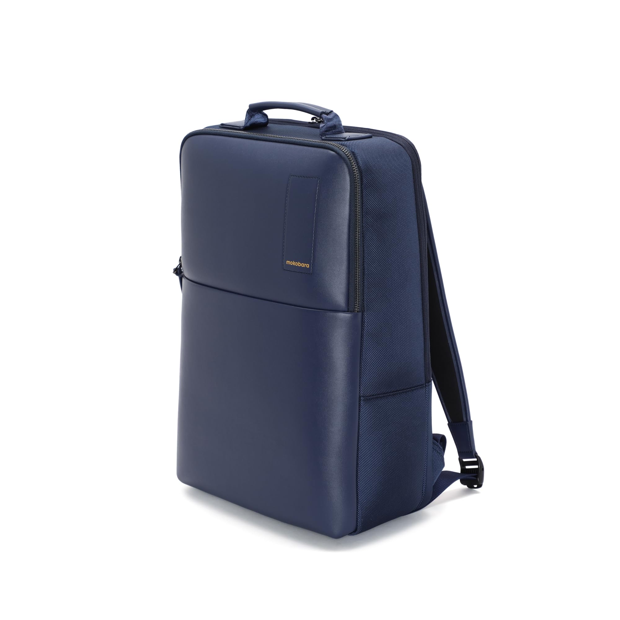 MOKOBARA Unisex Backpack Pro - 21L Vegan Leather Water Resistant Laptop Bag for 15.6 Inch Laptops | Work, Travel & College Backpack with Spacious Compartment | 2022 Model (One Size Medium, Deep Blue)
