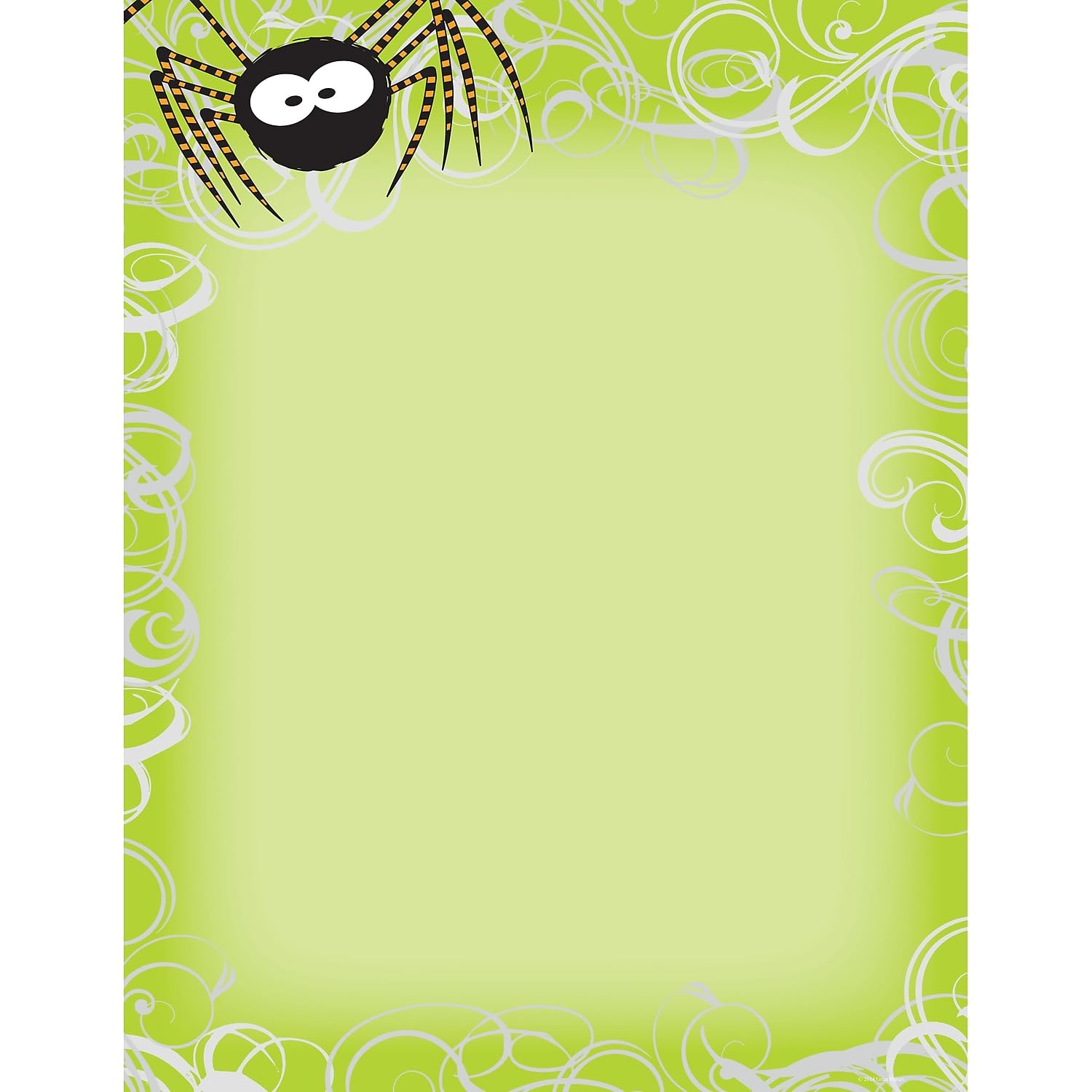 Halloween Spider Swirls Printable Letterhead & Printer Paper - 80 Sheets, 8.5