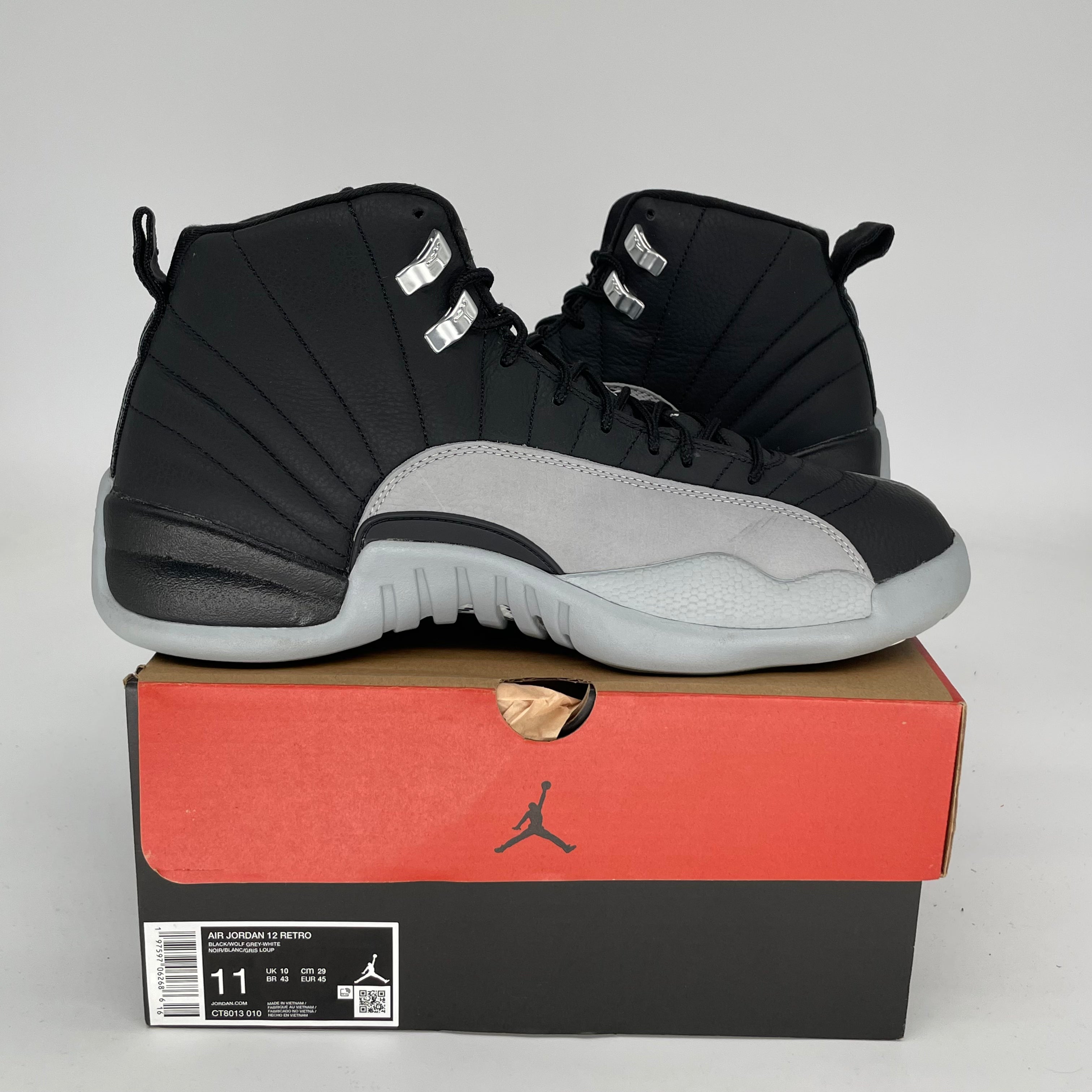 Air Jordan 12 'Barons' Men's Basketball Shoes Size 11 - Black/White CT8013-010 | Retro Sneakers for Sports & Streetwear Fashion