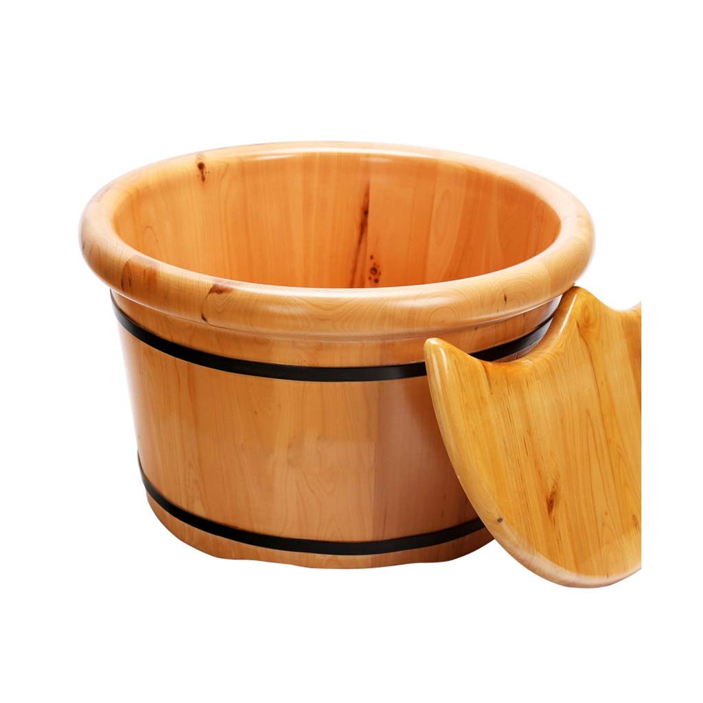 Wooden Foot Soaking Tub with Massage Rollers - Home Spa Foot Bath for Relaxation & Pain Relief - Sauna Accessories Set for Detox & Stress Relief - Perfect for Home Wellness & Self-Care Routines (Color: Brown)