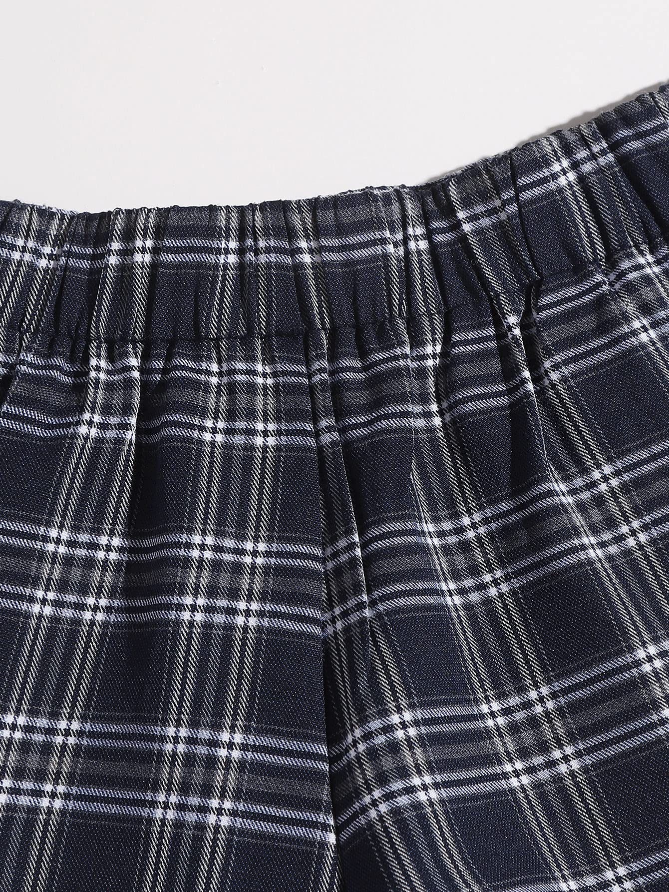 Stylish Women's Elastic Waist Plaid Lounge Shorts - Comfortable Sleepwear & Pajama Bottoms for Home, Vacation & Relaxation