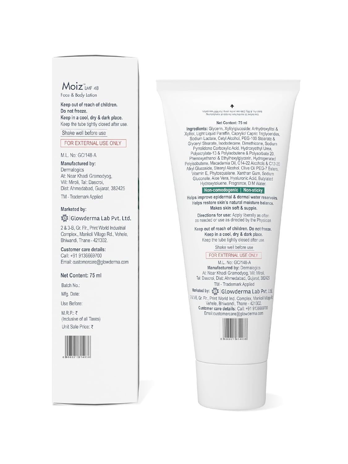 Best Face & Body Lotion for Dry Skin - Long Lasting Moisturizing Cream with Hyaluronic Acid | Non-Comedogenic, Paraben Free & Cruelty Free | 75ml Travel Size | Perfect for Daily Hydration & Post-Workout Skin Care