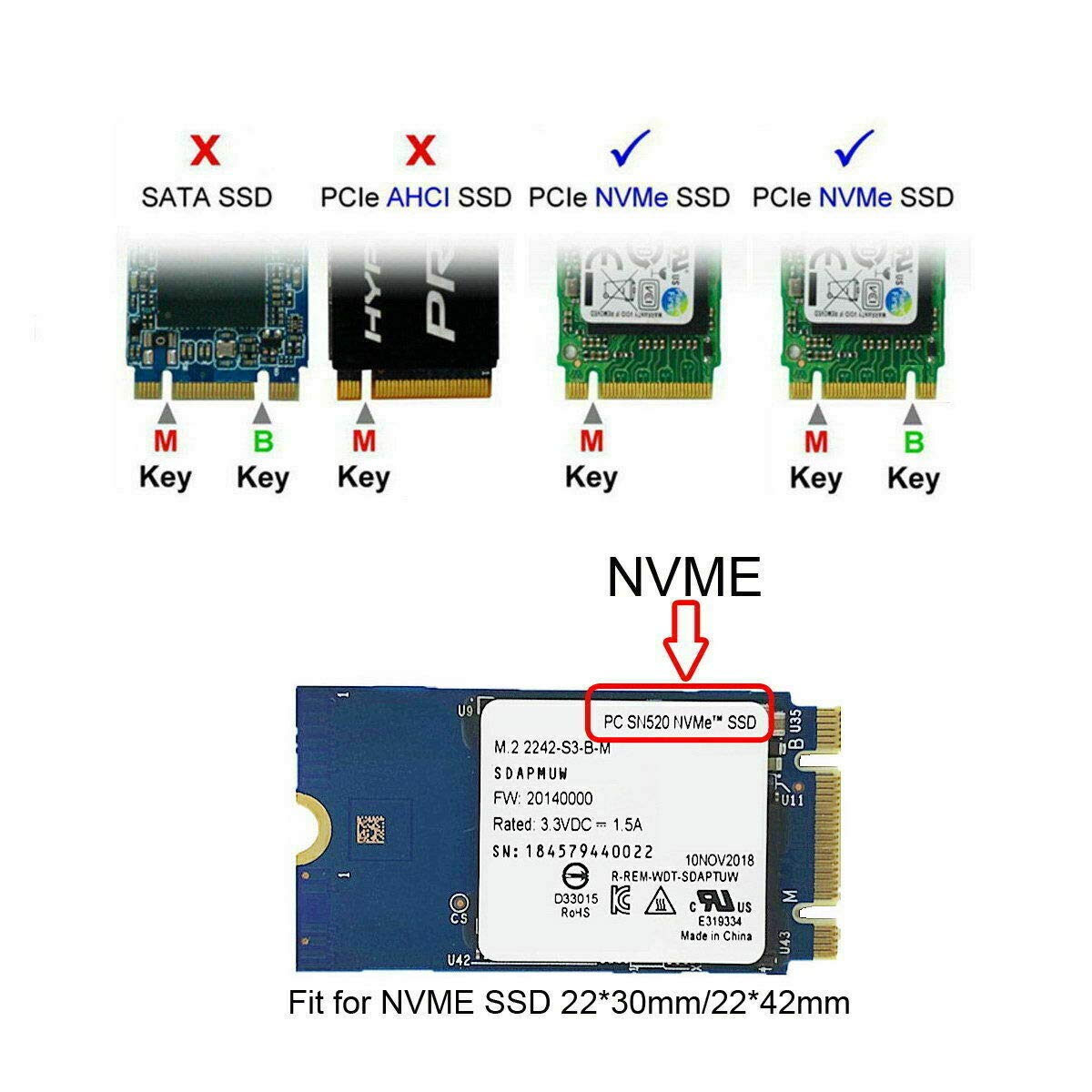 Multibao NVMe M.2 NGFF SSD Adapter Card for MacBook Pro 13
