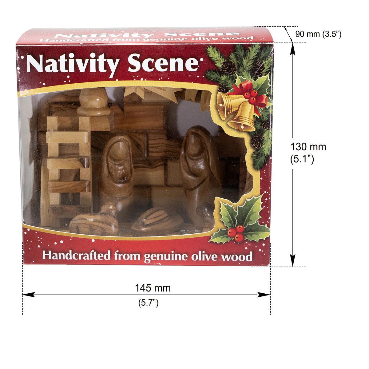 Handcrafted Olive Wood Nativity Scene Set - 5.7 Inch Christmas Figurines for Home Decor, Gift & Holiday Display
