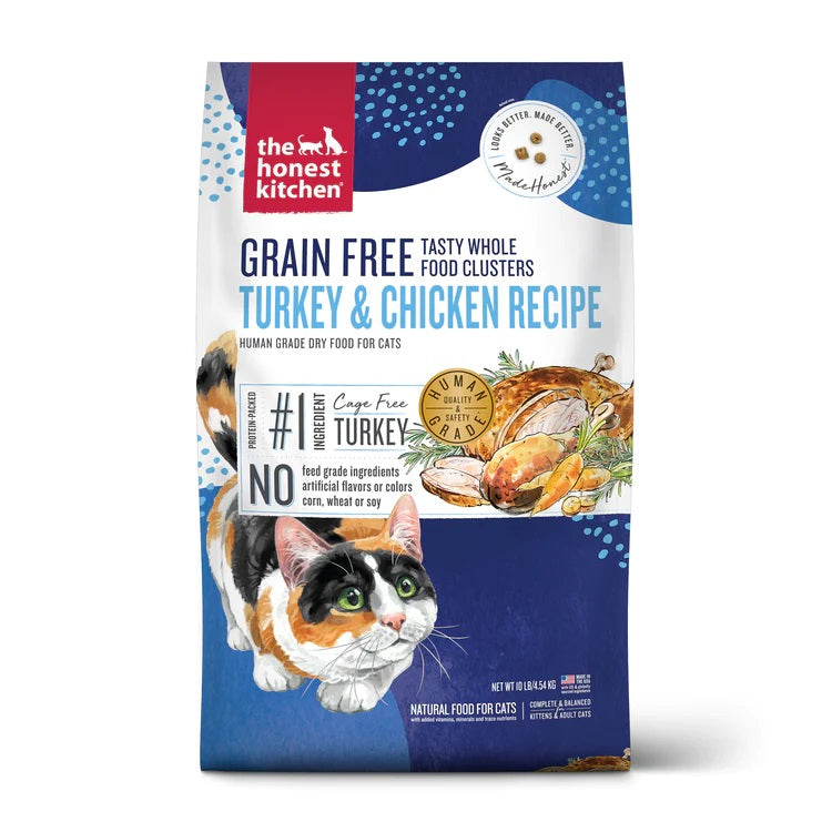Premium Grain-Free Turkey & Chicken Cat Food Clusters - High Protein, Natural Ingredients for Healthy Adult & Senior Cats - Perfect for Indoor Cats & Picky Eaters