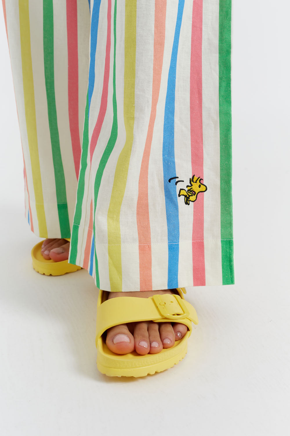 Stylish Snoopy Striped Linen Cotton Pants for Women - Comfortable Casual Trousers for Summer, Travel & Everyday Wear