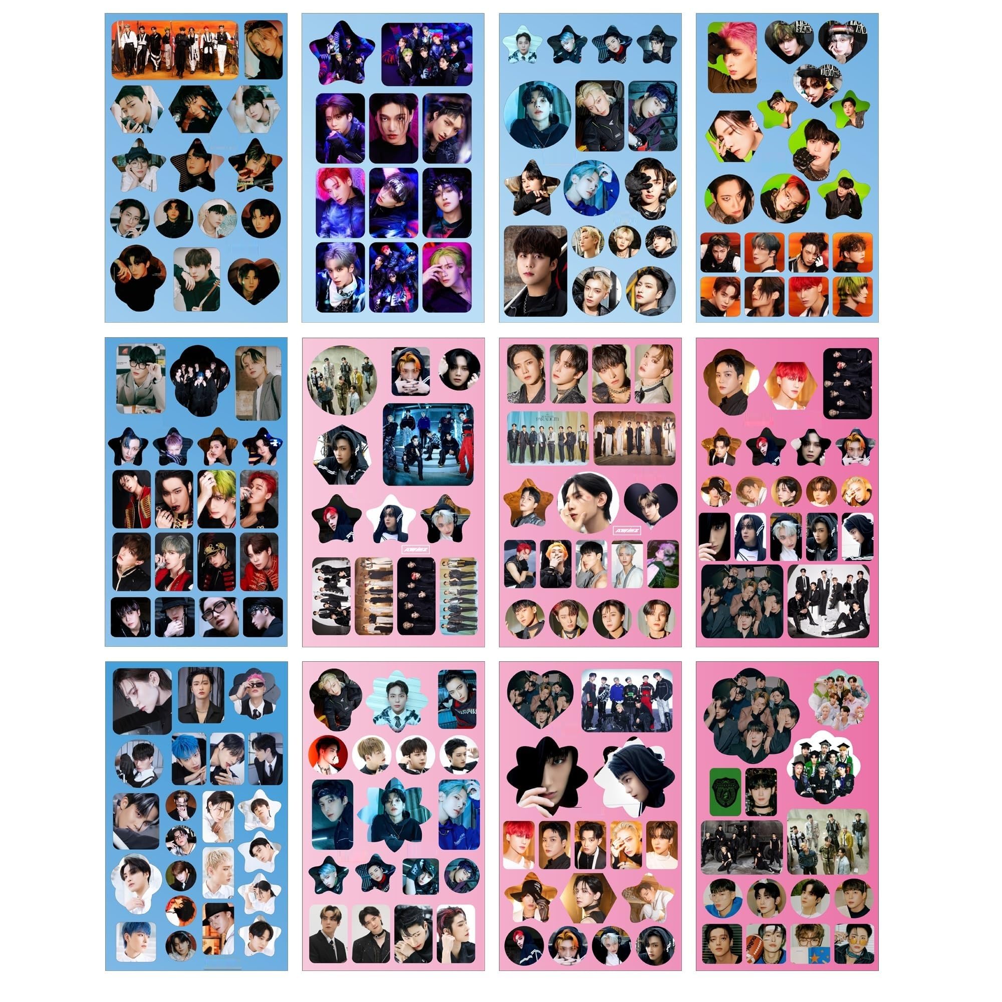 300PCS ANITEEZ Stickers Set - Cute Kpop Stickers for Door, Car, Skateboard, Phone, Laptop - Perfect Gift for Kpop Fans (Black) - Decorate Your Room, Water Bottle & Notebook