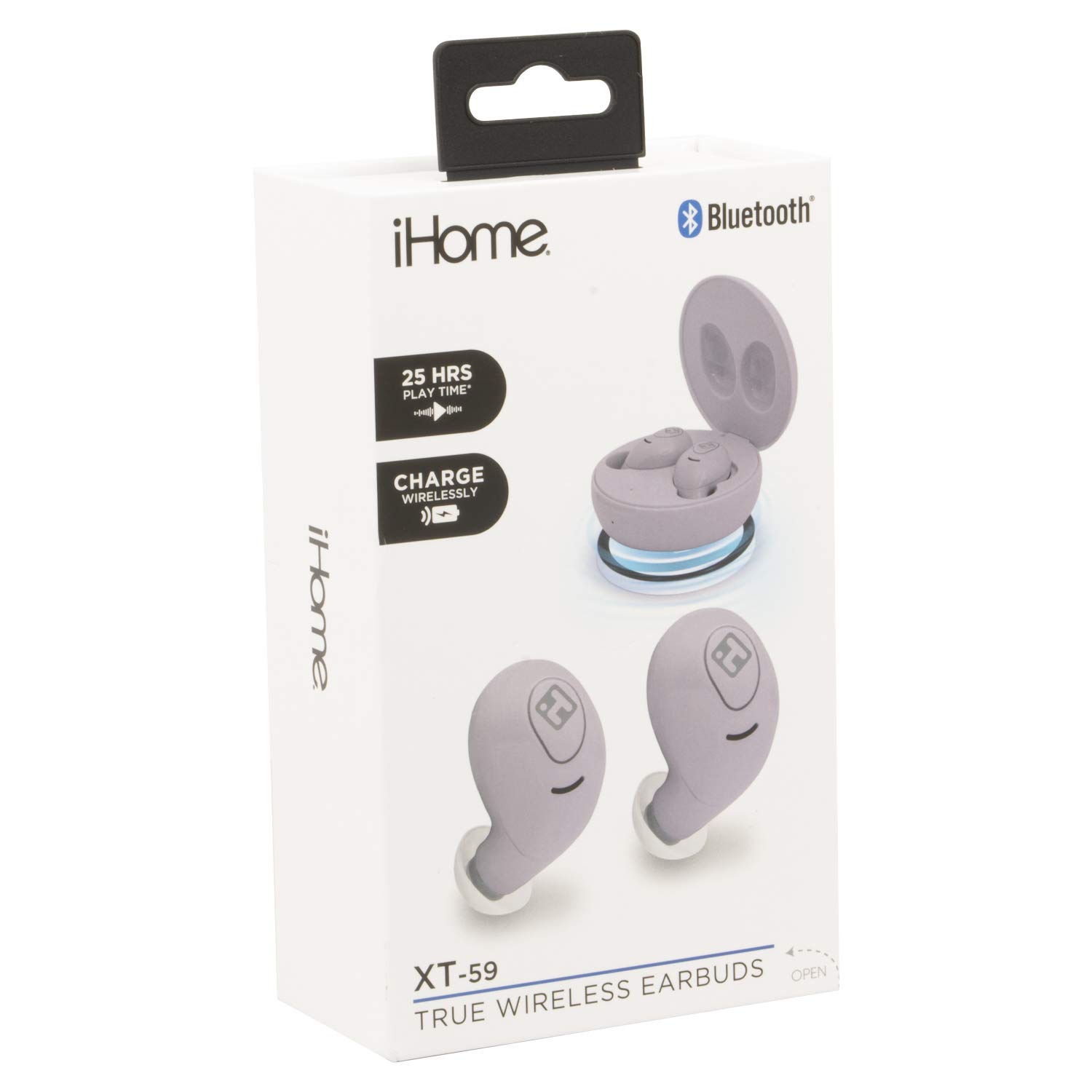 iHome Wireless Bluetooth Earbuds with Charging Case - IPX7 Waterproof, Built-in Mic, Touch Control - Purple | Perfect for Gym, Running, Commuting & Travel