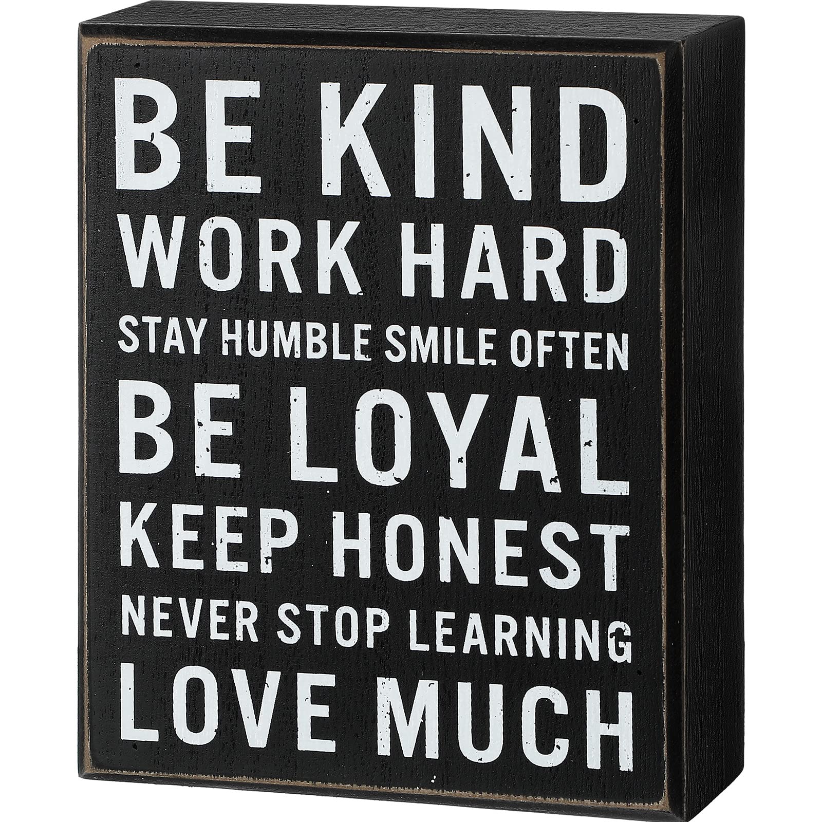 Jetec 4.7 x 6 Inch Wooden Box Signs with Inspirational Quotes - Be Kind Sayings for Home & Office Decor, Motivational Desk Plaque, Farmhouse Style - Perfect for Gifts, Wall Art, and Workspace Motivation