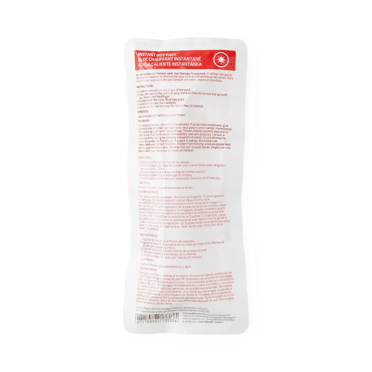 Medline Instant Hot Packs - Reusable Heating Pads for Pain Relief, Muscle Soreness & Cramps - Perfect for Back Pain, Arthritis & Menstrual Discomfort - Home, Office & Travel Use