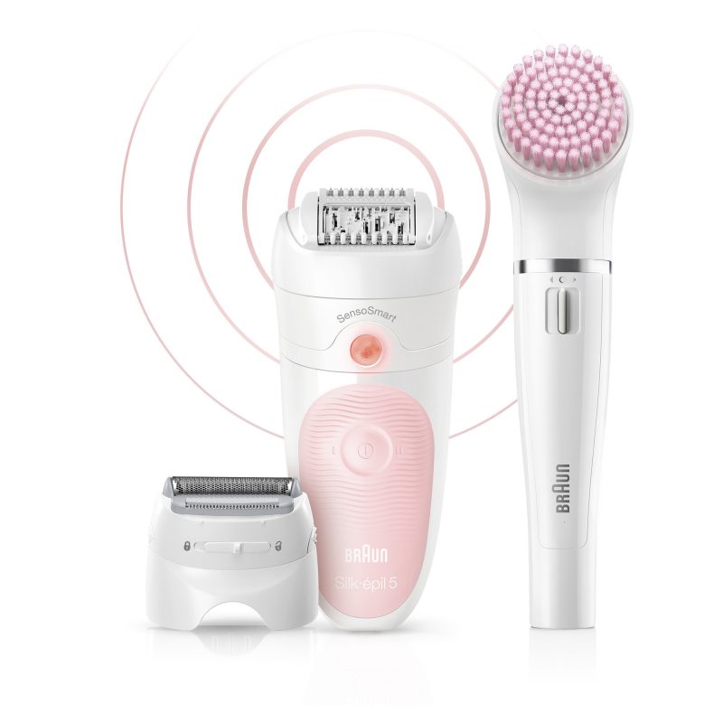 Silk Epil Beauty Set – SensoSmart Epilator & FaceSpa for Women | Painless Hair Removal & Facial Cleansing | Perfect for Travel, Home Spa & Gift Giving