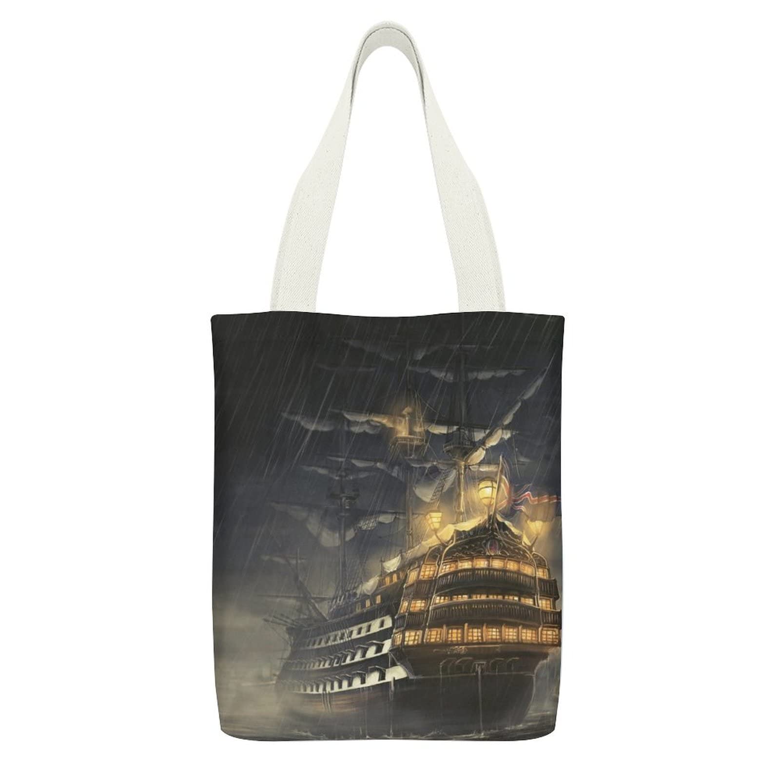 Stylish Waterproof Canvas Tote Bag with Zipper & Inner Pockets - Reusable Eco-Friendly Shoulder Bag for Women (12.6x15in) - Perfect for Work, Travel, Shopping & Beach Outings