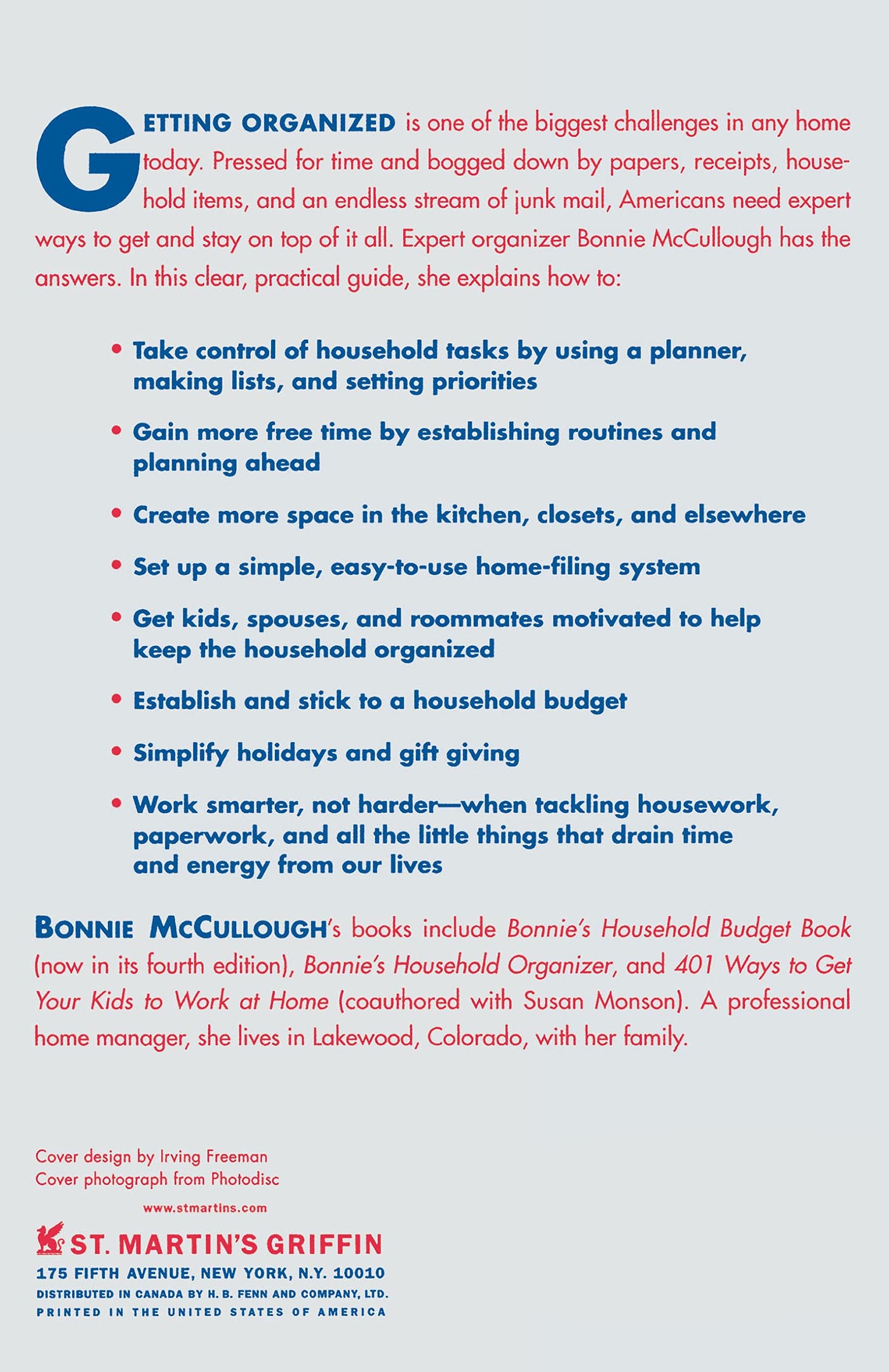 Totally Organized: The Bonnie McCullough Way - Home & Office Organization Guide for a Clutter-Free Life | Perfect for Busy Professionals & Stay-at-Home Parents
