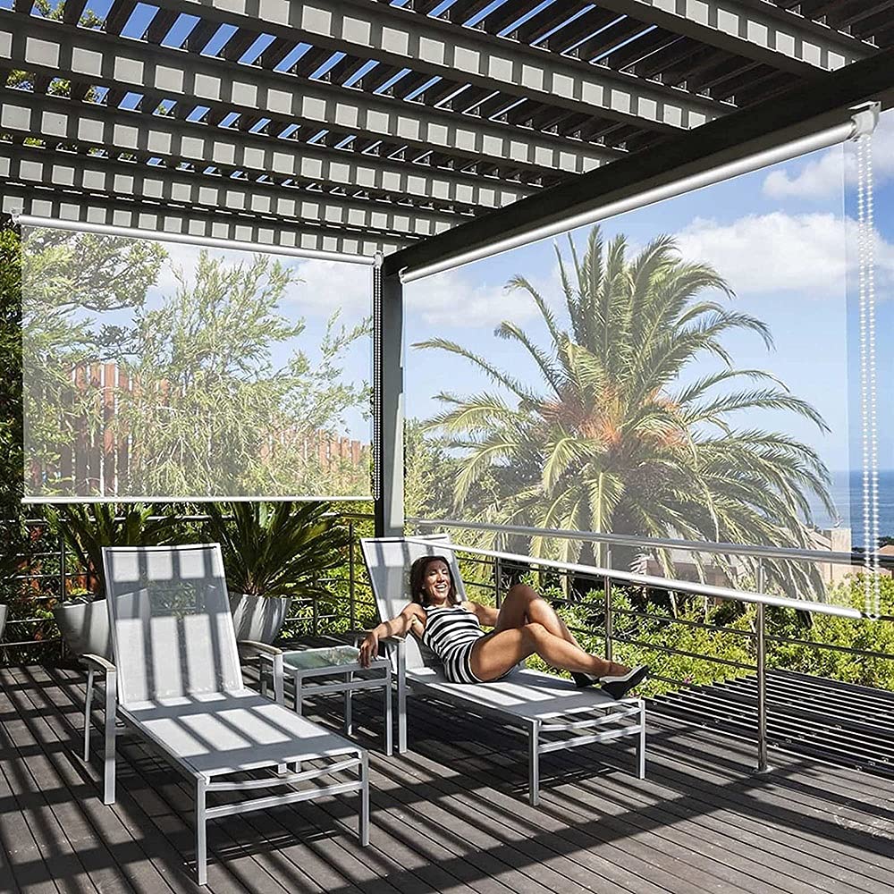Clear PVC Waterproof Roller Shades for Windows - Large Size Transparent Plastic Roller Blinds | Indoor & Outdoor Use for Patio, Balcony, Kitchen | Easy Installation & Custom Sizes | UV Protection & Weather Resistant