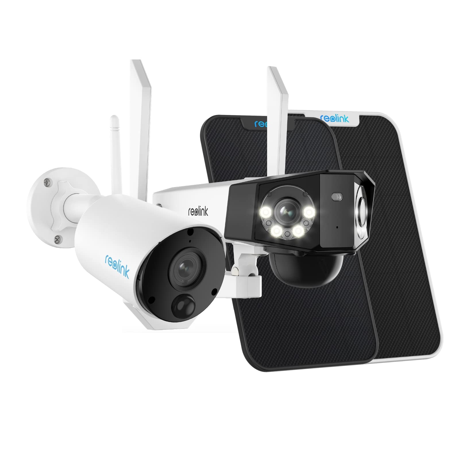 Reolink Argus Eco Wireless Outdoor Security Camera with Solar Panel - Dual Lens Bundle for Home & Business Surveillance - Ideal for Backyard, Garage & Property Monitoring