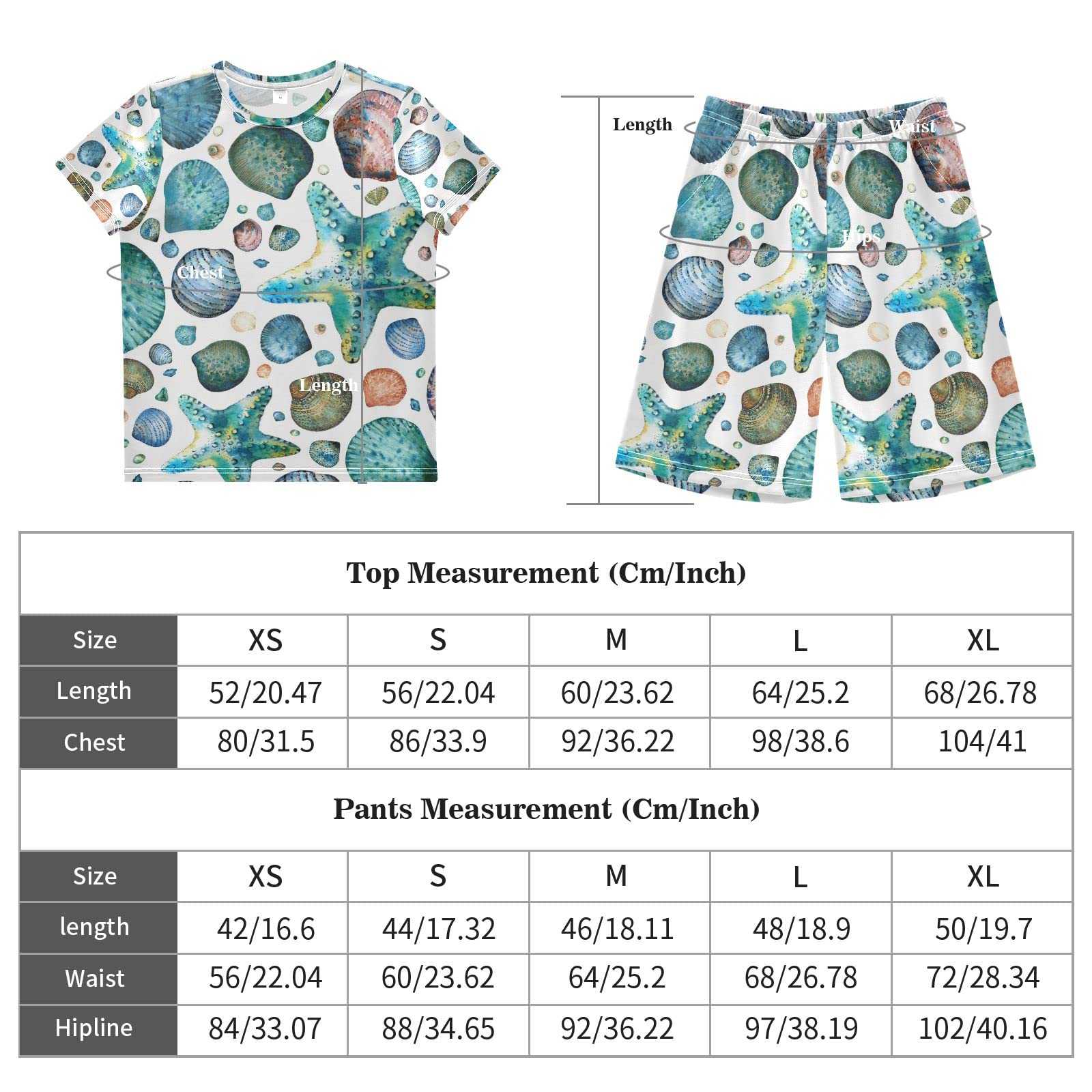 Watercolor Seashells & Starfish Boys Summer Outfits - Cute Beach Shorts Set for Kids | Perfect for Beach Vacations, Pool Parties & Summer Playdates