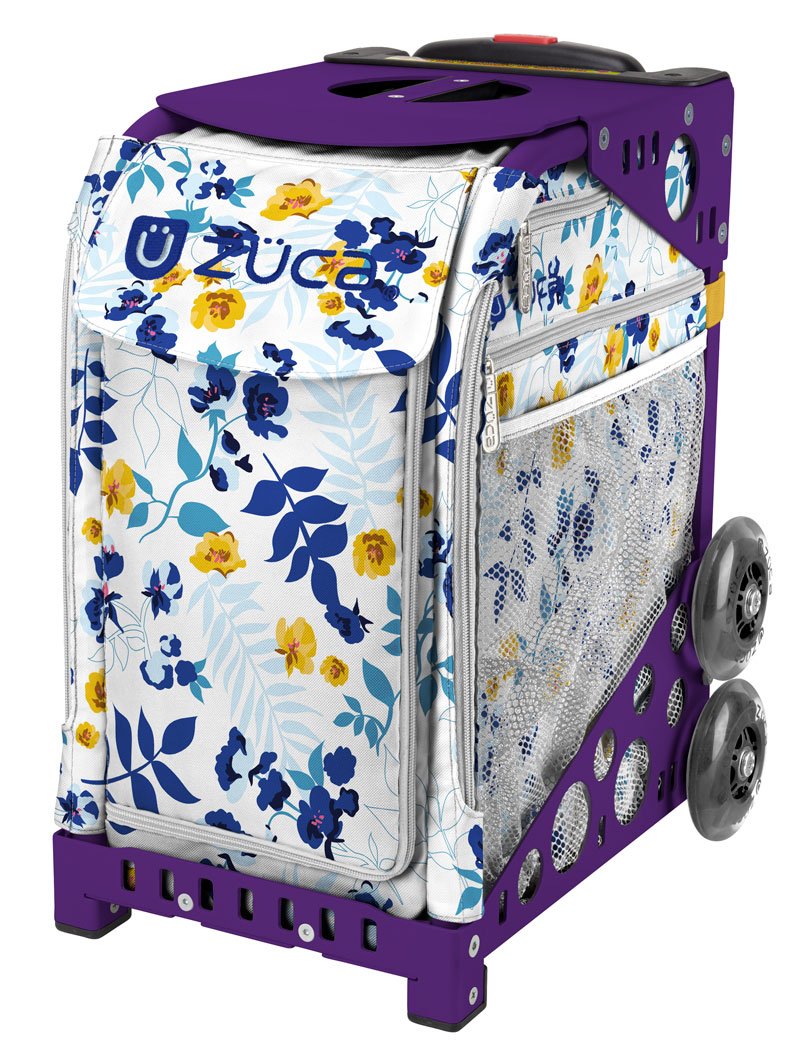 ZUCA Sport Bag - Boho Floral Design with Purple Frame | Durable Gym Bag for Yoga, Dance & Travel | Perfect for Athletes & Fitness Enthusiasts