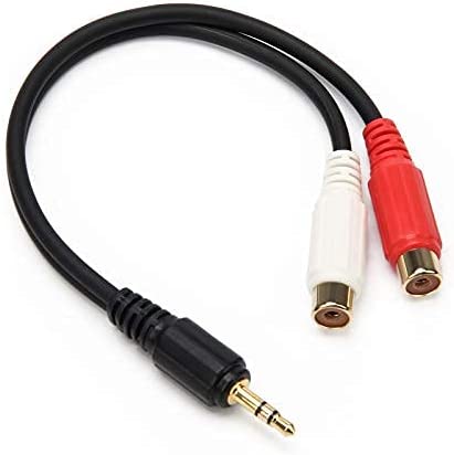 Adecco Female RCA to Aux Input Adapter - 3.5mm Audio Cable Converter for Car Stereo, Home Theater & Portable Speakers - B01ET3Y2S0