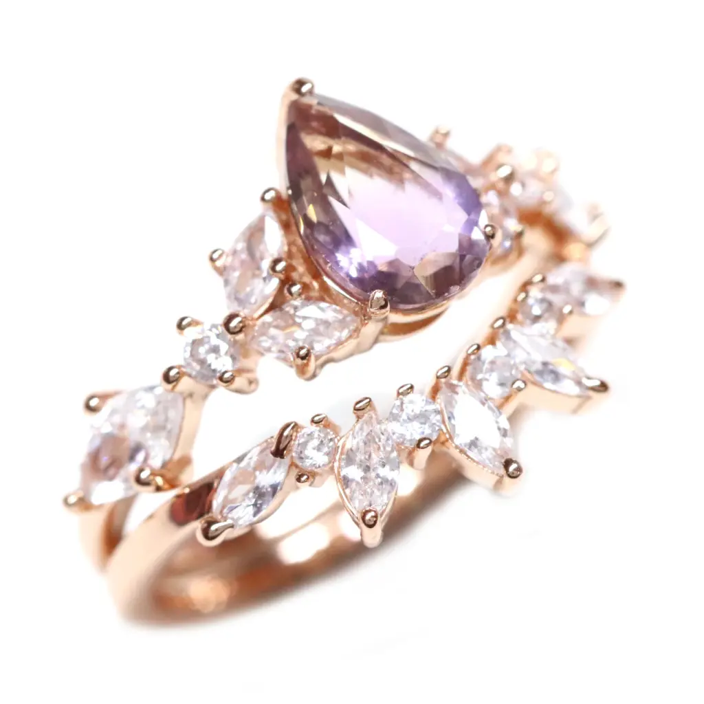 Elegant Louise Ring Set for Women - Sterling Silver Stackable Rings - Perfect for Wedding, Anniversary, and Everyday Wear