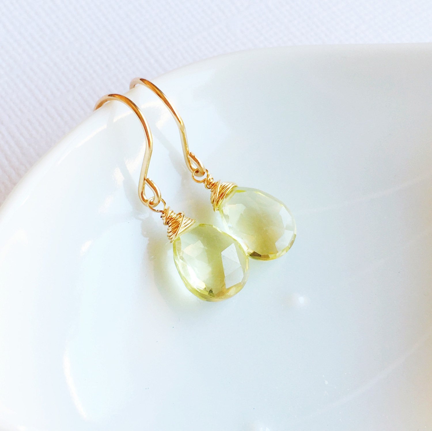 Nalani Lemon Topaz Earrings (E124) - Elegant Dangle Earrings for Women, Perfect for Parties, Weddings & Everyday Wear