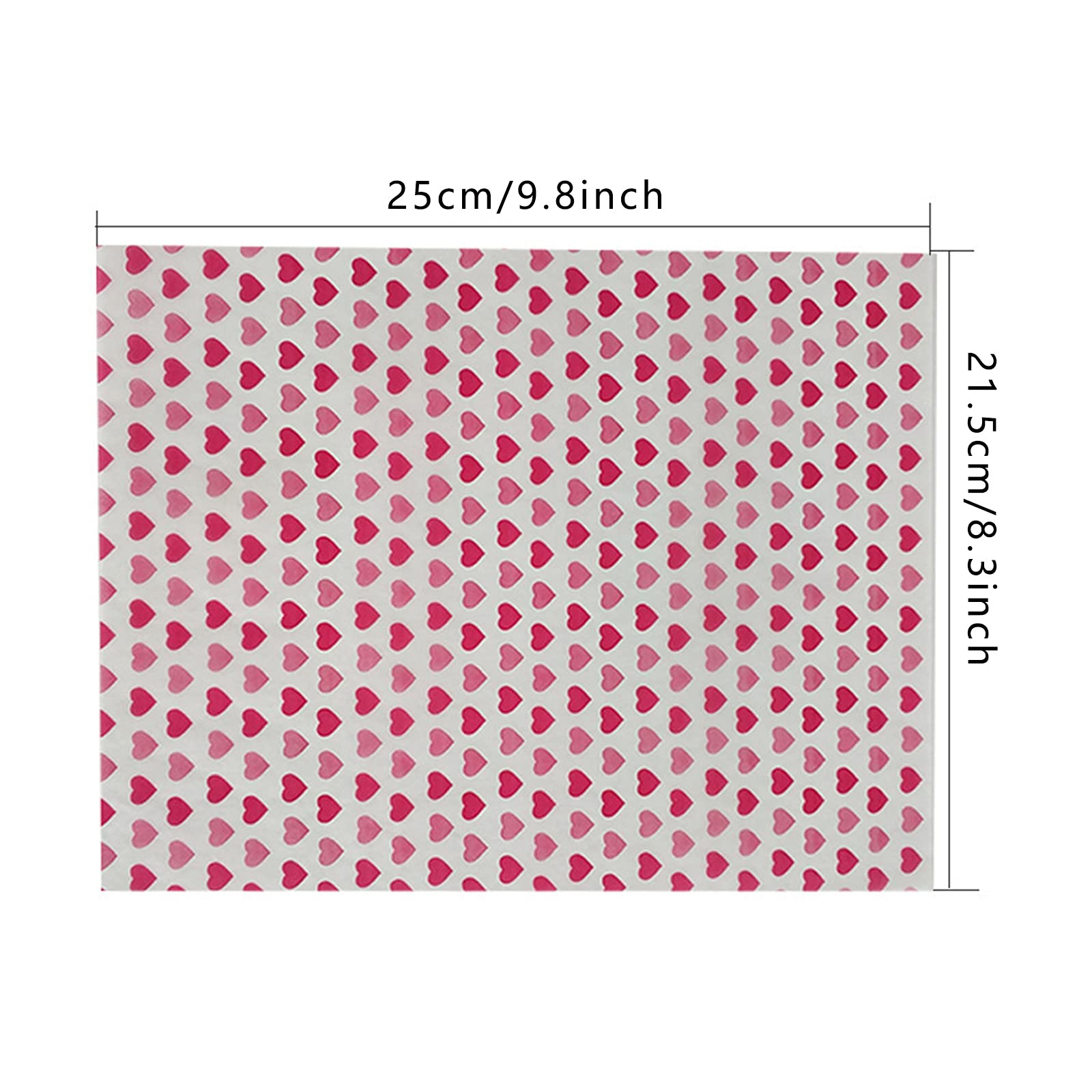 Zngou 100 PCS Greaseproof Wax Paper Sheets - Heart Design Food Wrapping Liners for Baking, Cooking & Packing | Waterproof Kitchen Parchment for Cupcakes, Cookies & Sandwiches