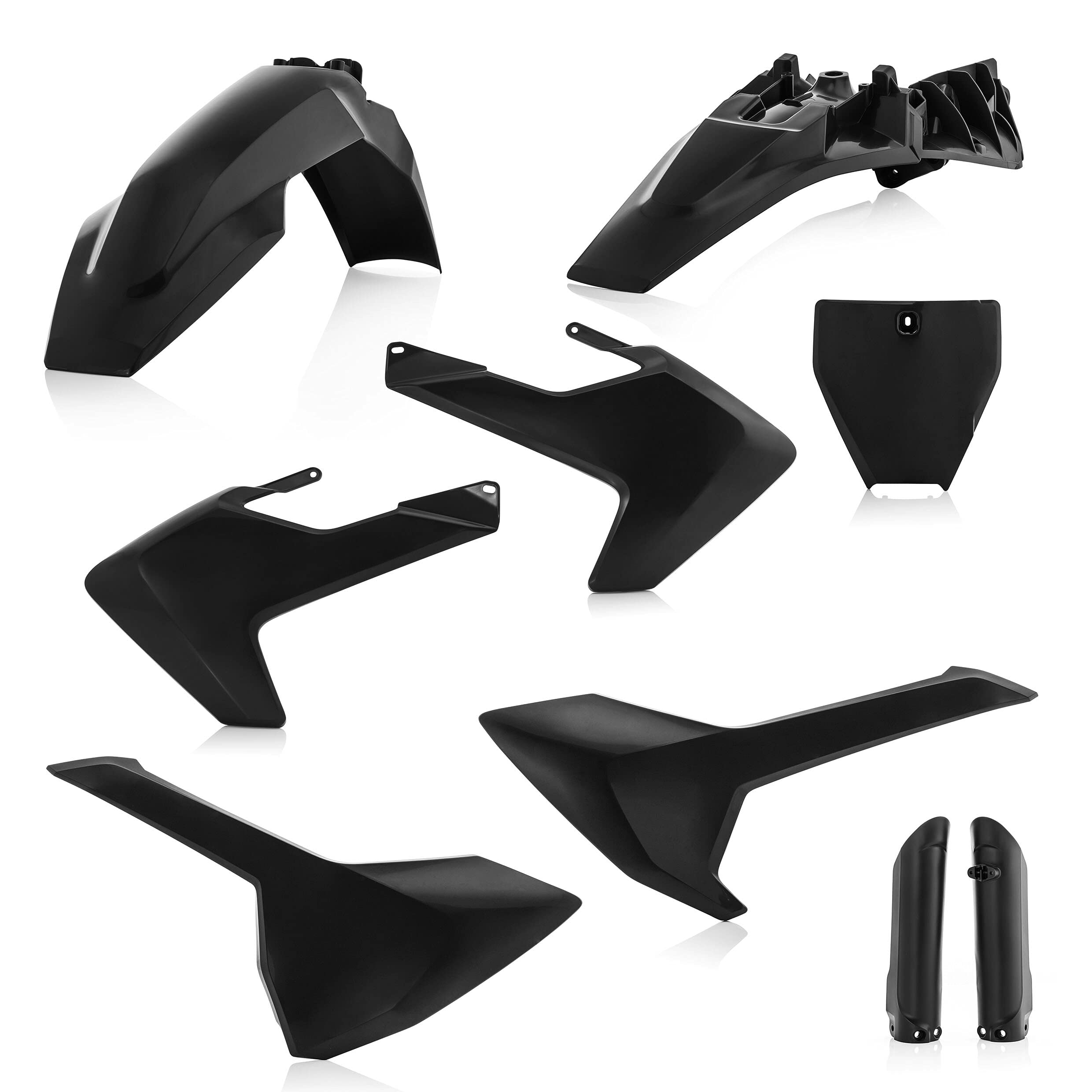 Acerbis Full Plastic Kit for Husqvarna Dirt Bike - Black (2686460001) | Replacement Body Panels for Off-Road Motorcycle | Perfect for Trail Riding & Motocross Racing