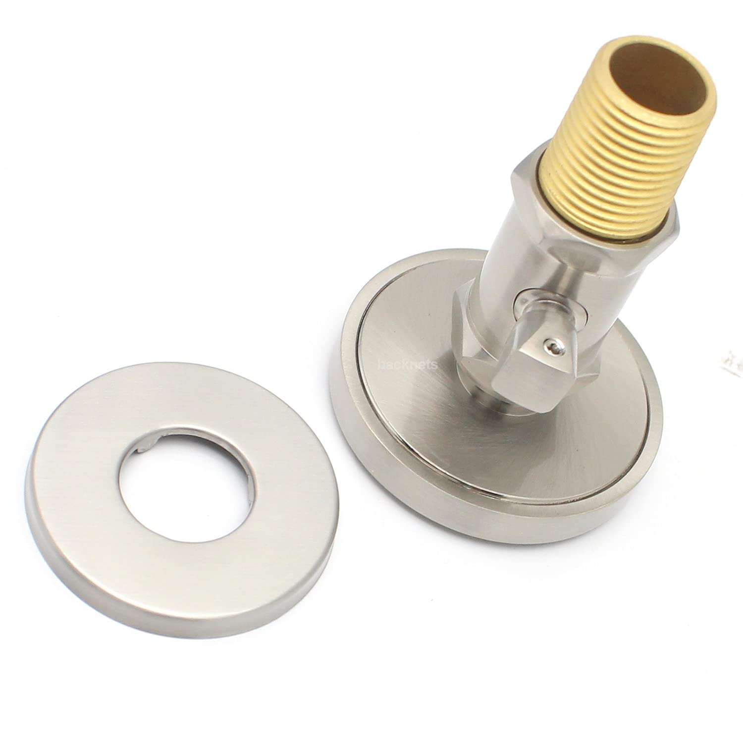 Upgraded Solid Brass Round Shower Spray Jets - 6 Pack Wall Mounted Adjustable Body Massage Sprayer with On/Off Switch & Water Control Valve in Brushed Nickel - Perfect for Spa-Like Bathroom Experience & Luxury Shower Upgrades