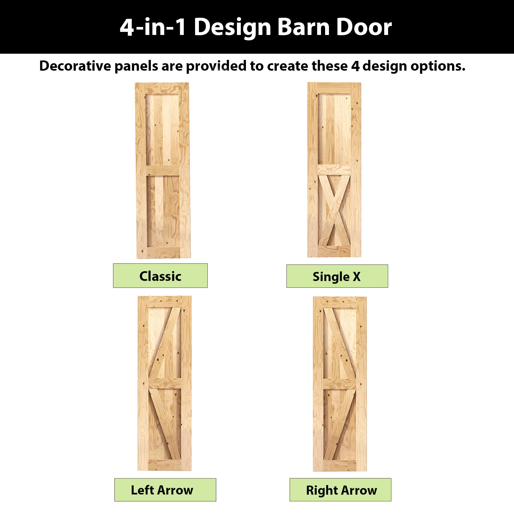 Homacer Black Rustic Non-Bypass Sliding Barn Door Kit with 5ft Flat Track & T-Shape Rollers - Single Door Hardware for 28in(W) x 84in(H) Interior Doors - Perfect for Bedrooms, Closets & Farmhouse Style Homes