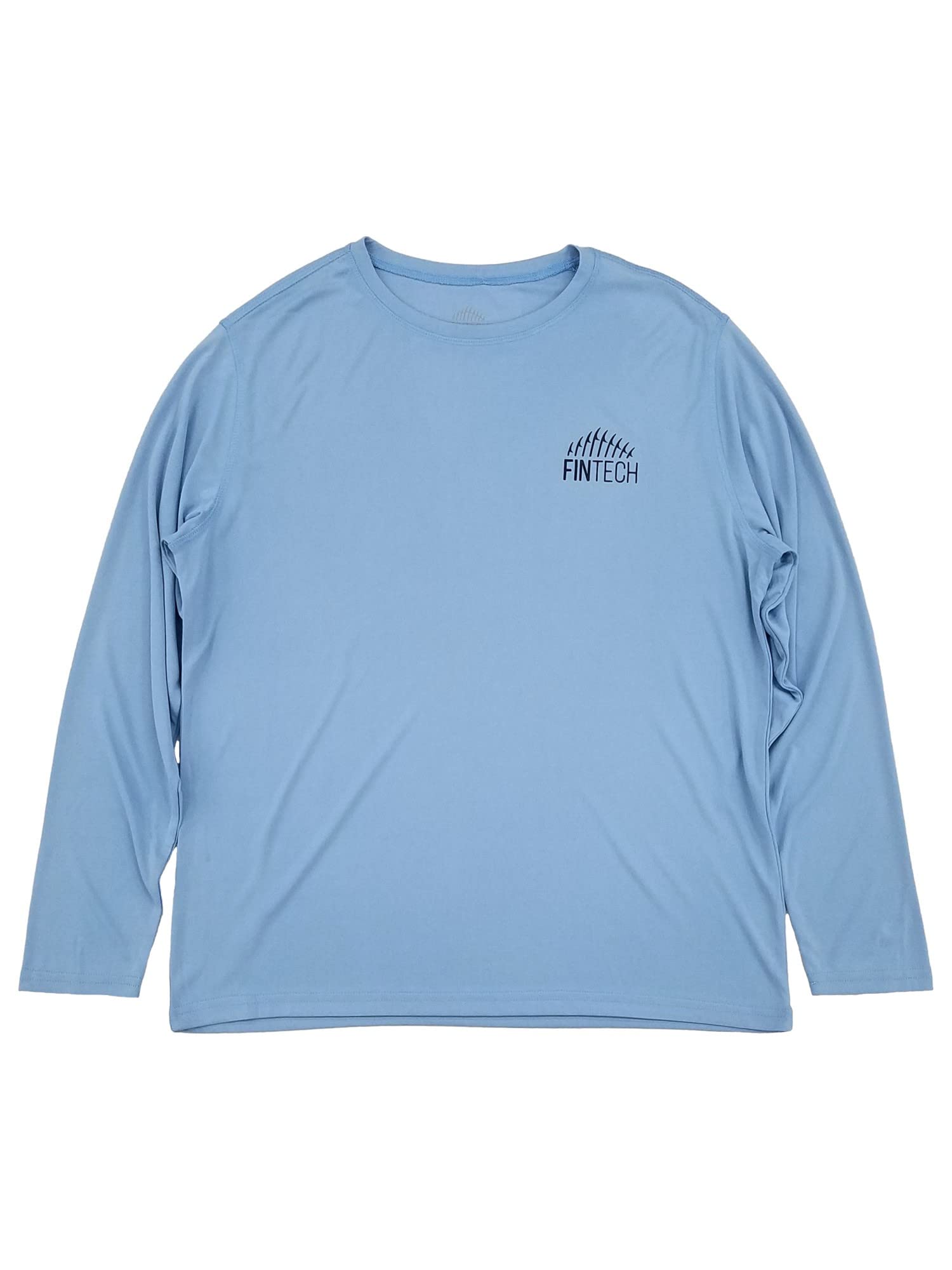 Men's Powder Blue Long Sleeve Performance Fishing Shirt - UPF 50+ Sun Protection, Quick-Dry & Breathable - Large Size for Outdoor Fishing, Hiking & Water Sports
