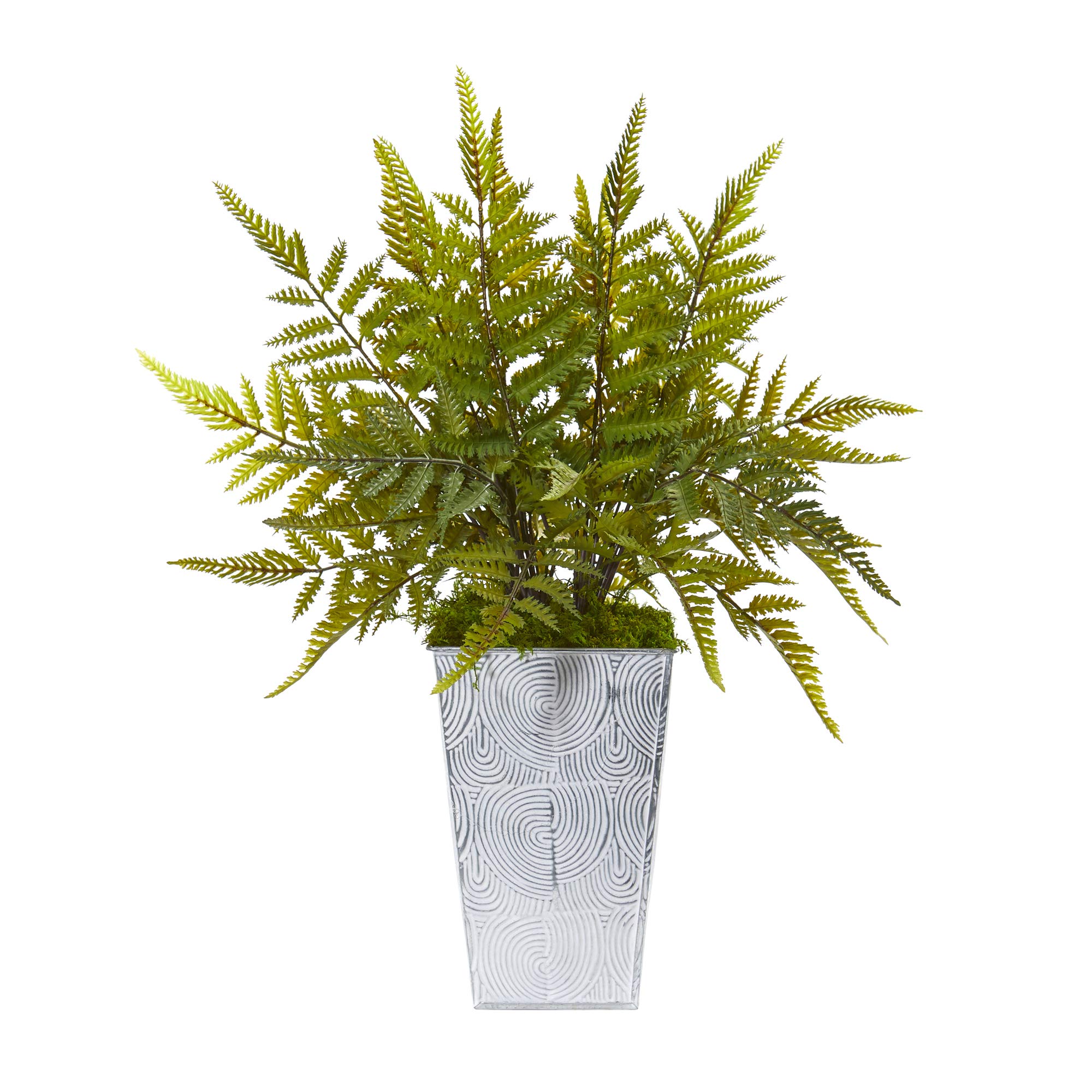 Nearly Natural 15 Inch Artificial Fern Silk Plant in Green - Perfect for Home Decor, Office Plants, and Indoor Greenery