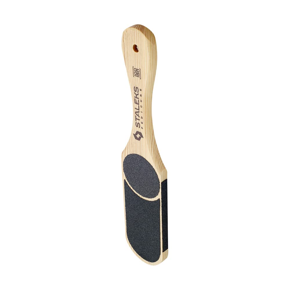 Staleks Professional Foot File for Pedicure - 60/80/100/120 Grit Pumice Stone - Classic Black & Cream Colors - Perfect for Dry, Cracked Heels & Callus Removal at Home or Salon