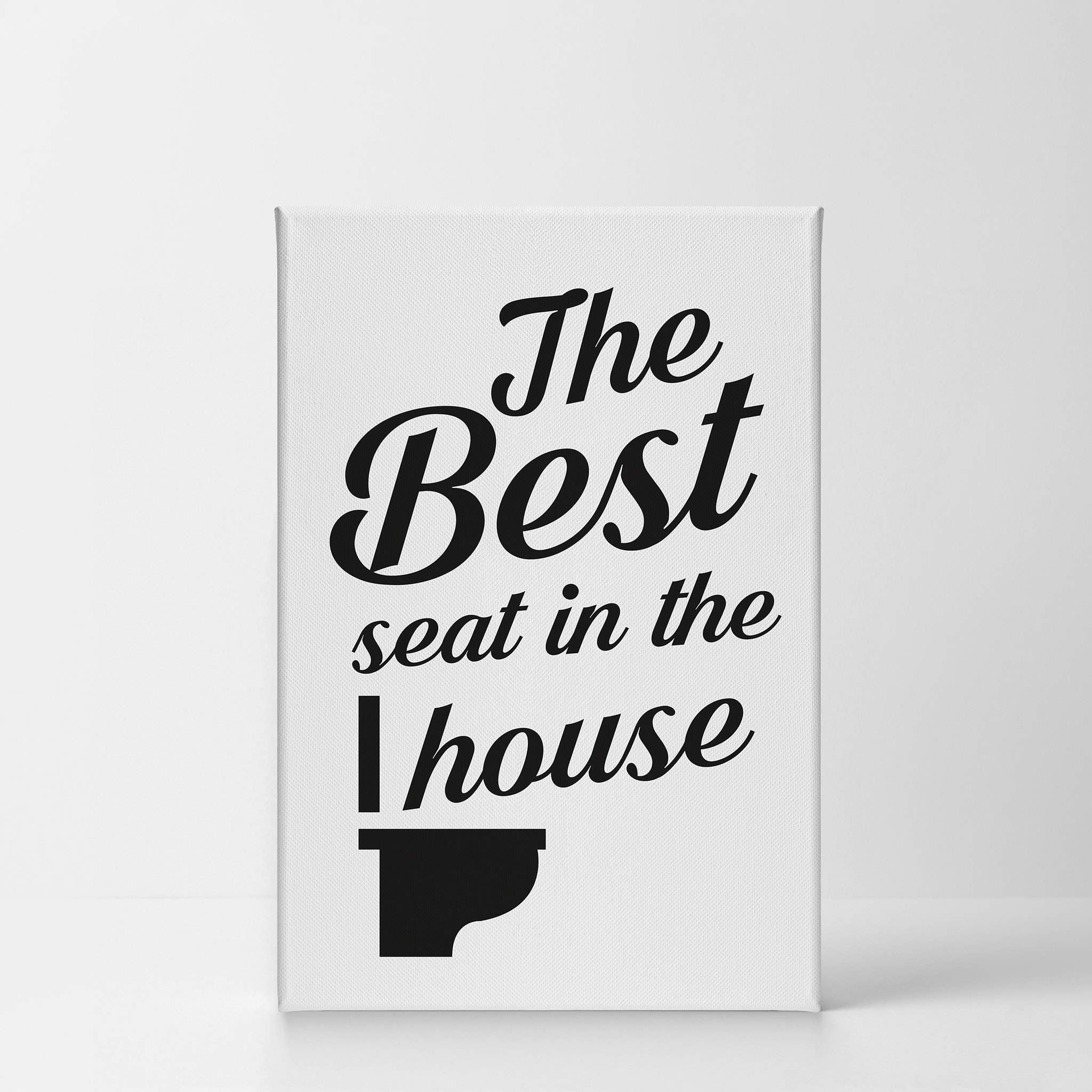 Funny Bathroom Wall Art - 'The Best Seat in the House' Canvas Print - Ready to Hang Toilet Decor (36x24) - Perfect for Home, Office, or Gift - Made in USA
