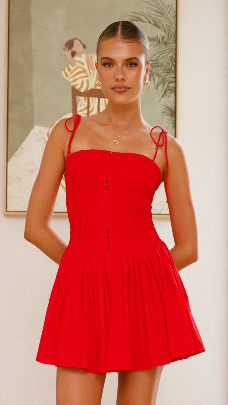 Bethi Mini Dress in Red - Stylish & Comfortable for Parties, Dates & Night Out