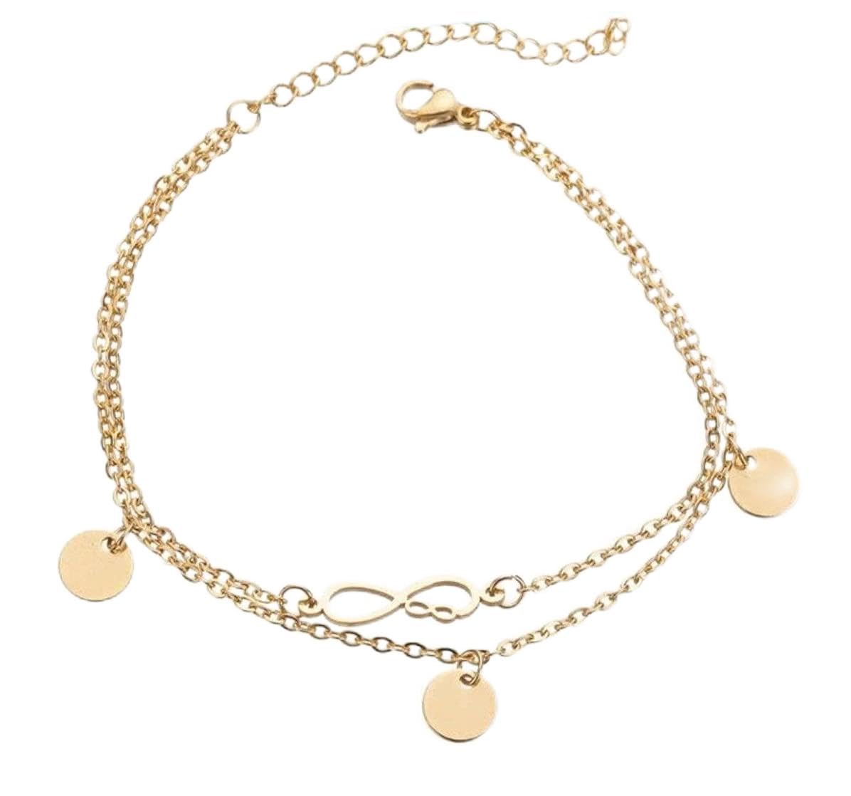 Stunning Gold Stainless Steel Infinity Rhinestone Crystal Bangle Bracelet for Women - Adjustable 9.5