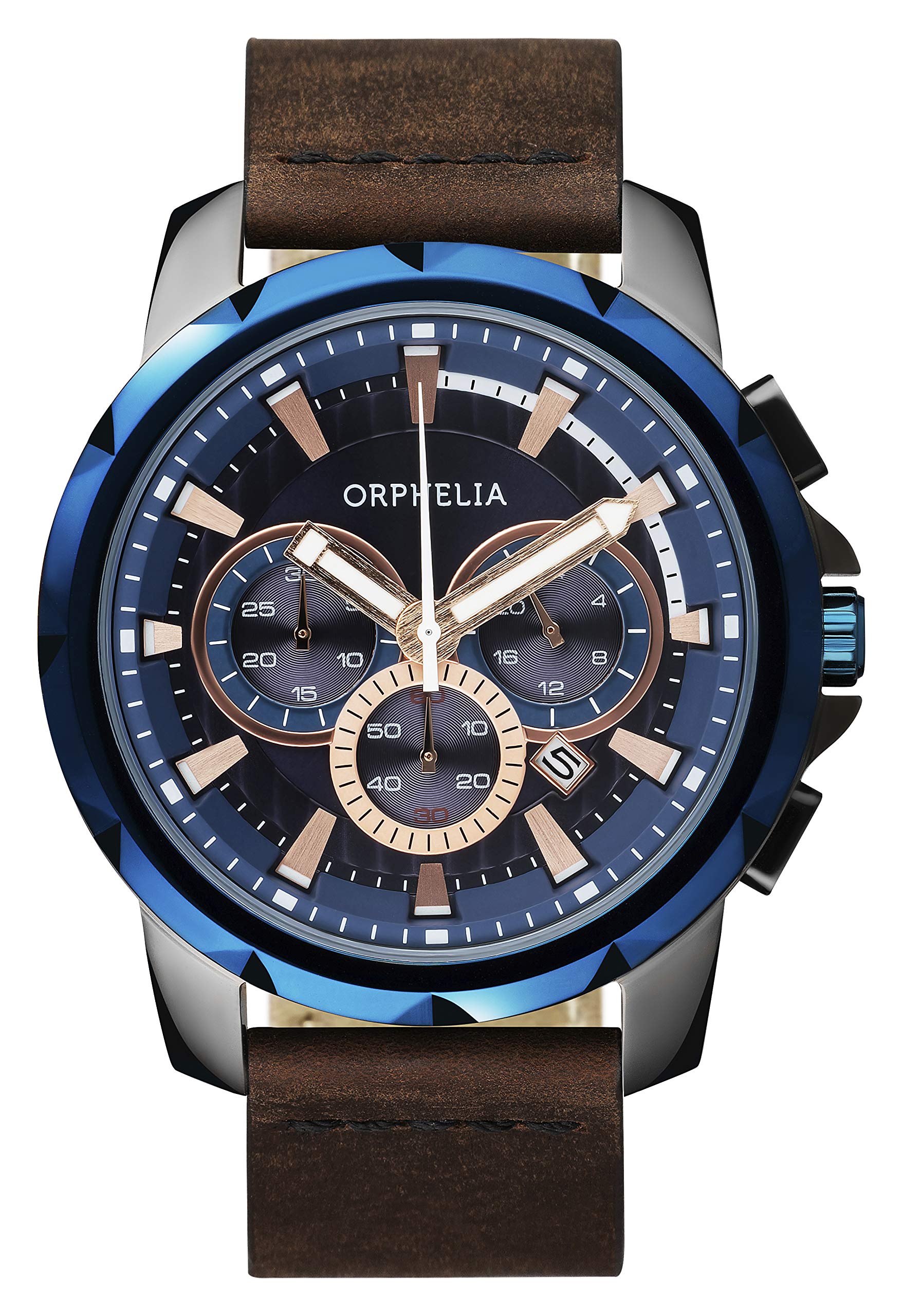 Orphelia Men's Classic Quartz Watch with Genuine Leather Strap - Waterproof & Stylish for Business, Casual & Outdoor Activities
