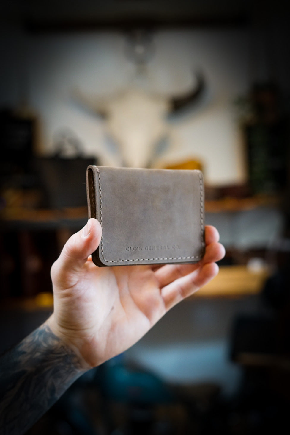 Minimalist RFID Blocking Motor Wallet - Barnwood Brown - Slim & Secure for Everyday Carry & Travel
